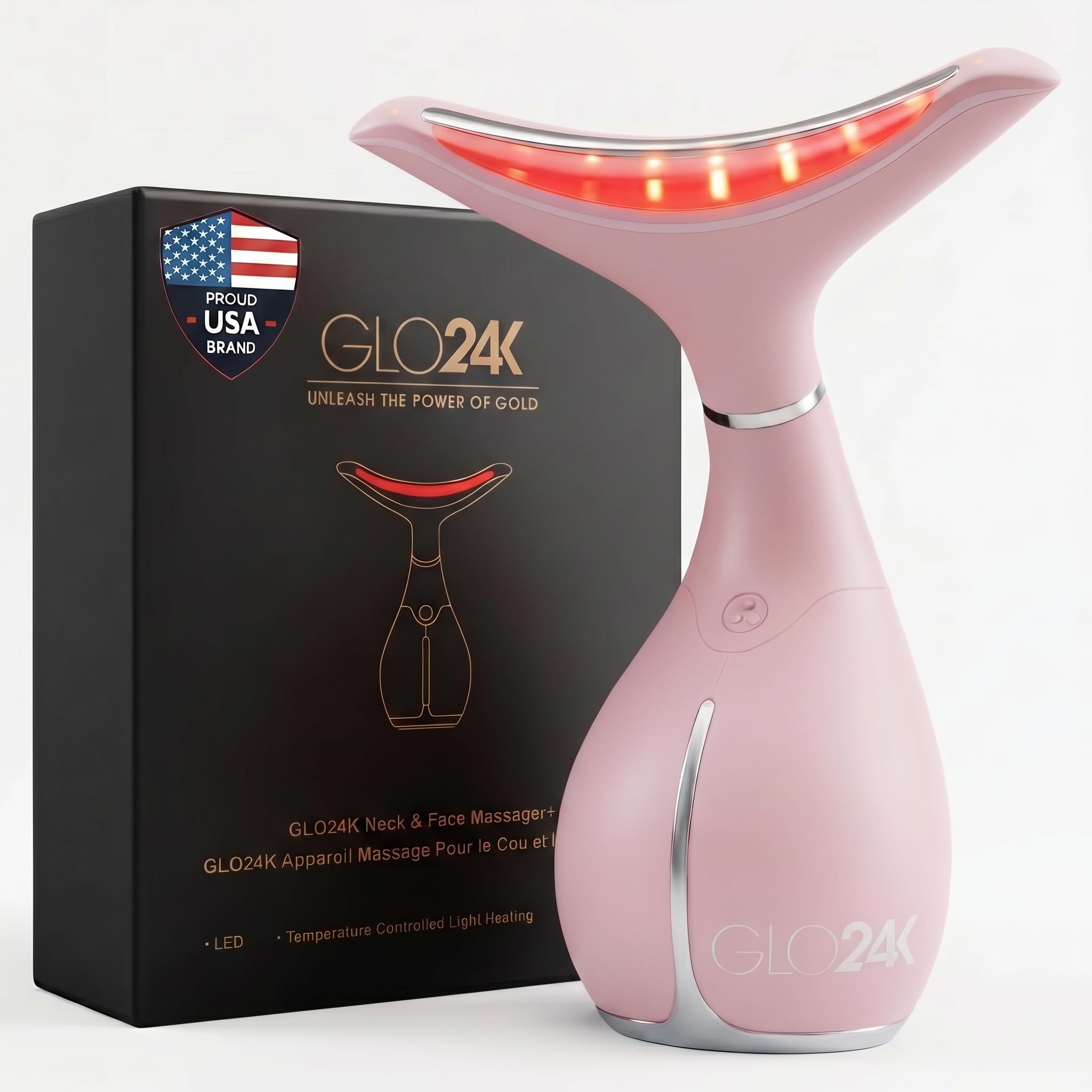 GLO24K LED Face Massager and Neck Wand - GLO24K UNLEASH THE POWER OF GOLD