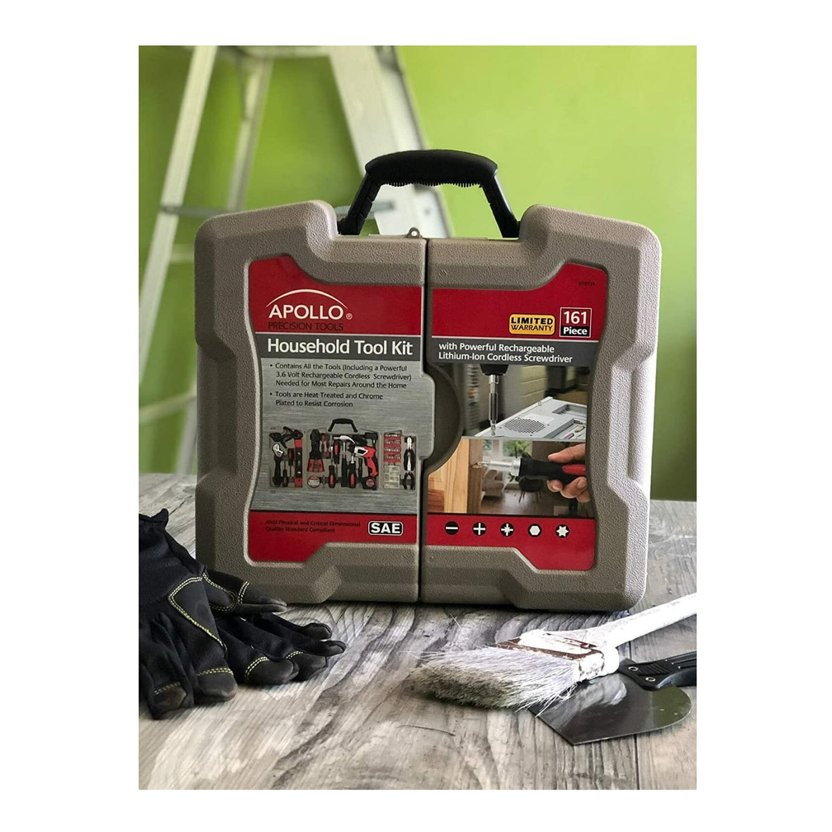 Apollo Tools 161 Piece Complete Household Tool Set Red - Apollo Official Imagery - 6