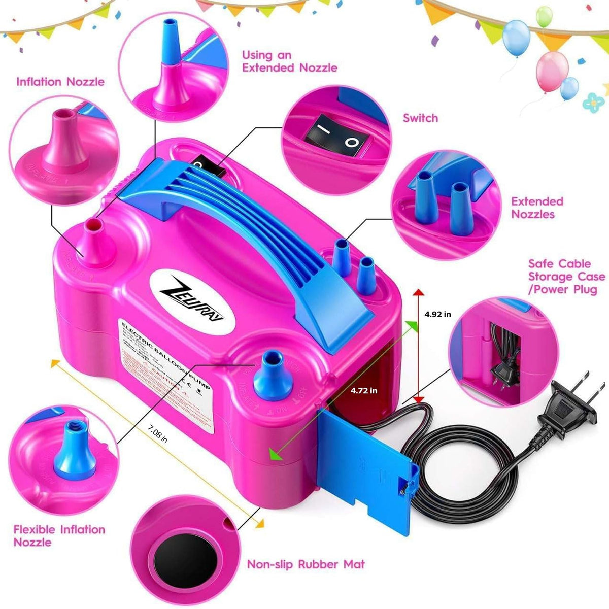 Portable Electric Balloon Pump - ZEUSRAY Official Imagery - 8