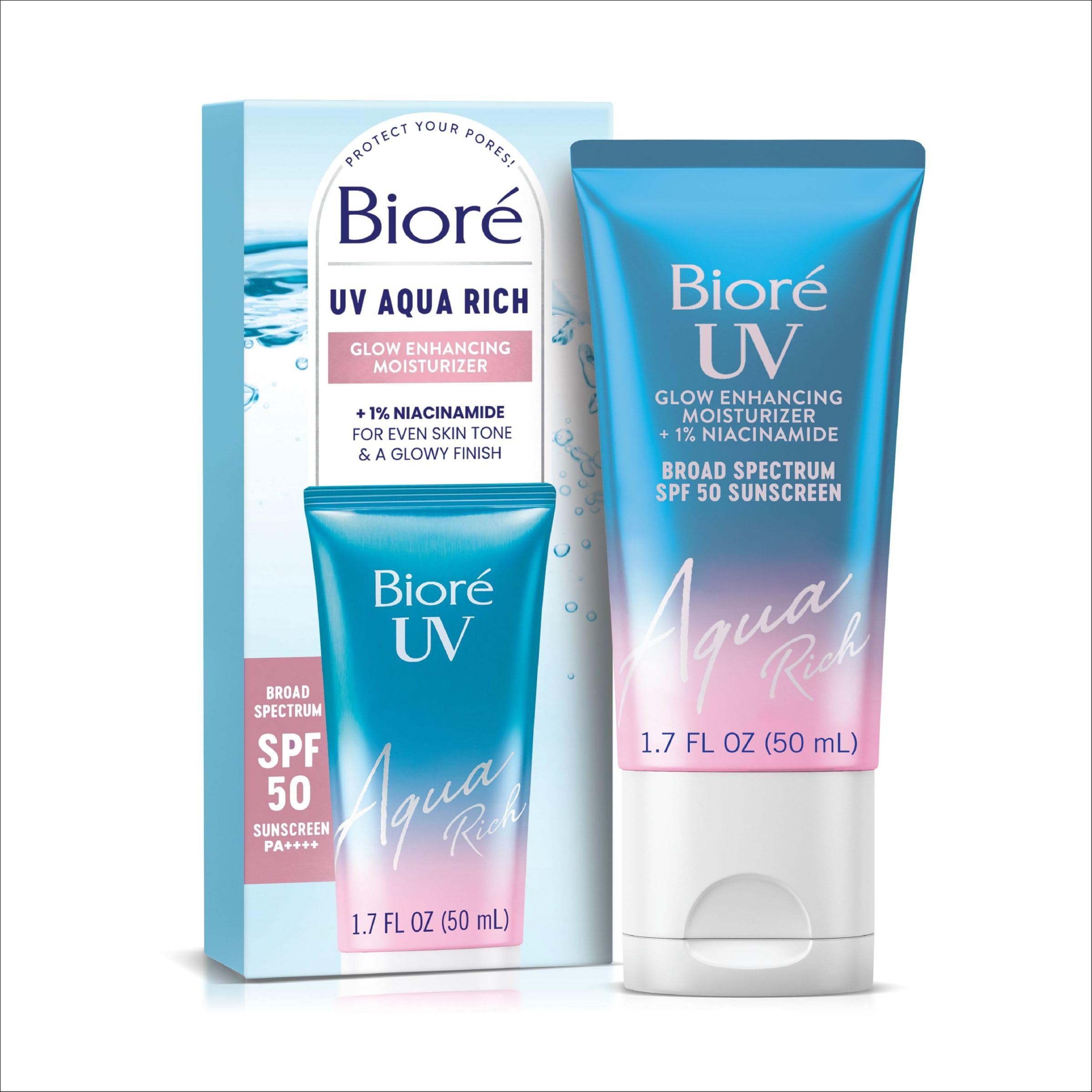 Biore UV Aqua Rich Glow Enhancing Moisturizer SPF 50, 1.7 fl oz - Bior&eacute;