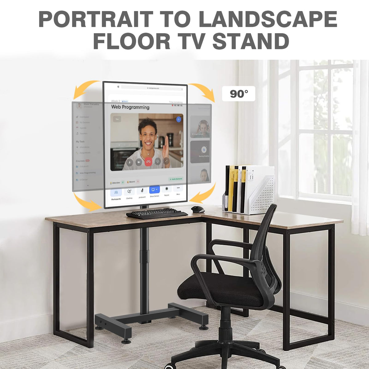 TV Floor Stand for 13 50 inch LCD LED Flat Curved Panel - TVON Official Imagery - 3