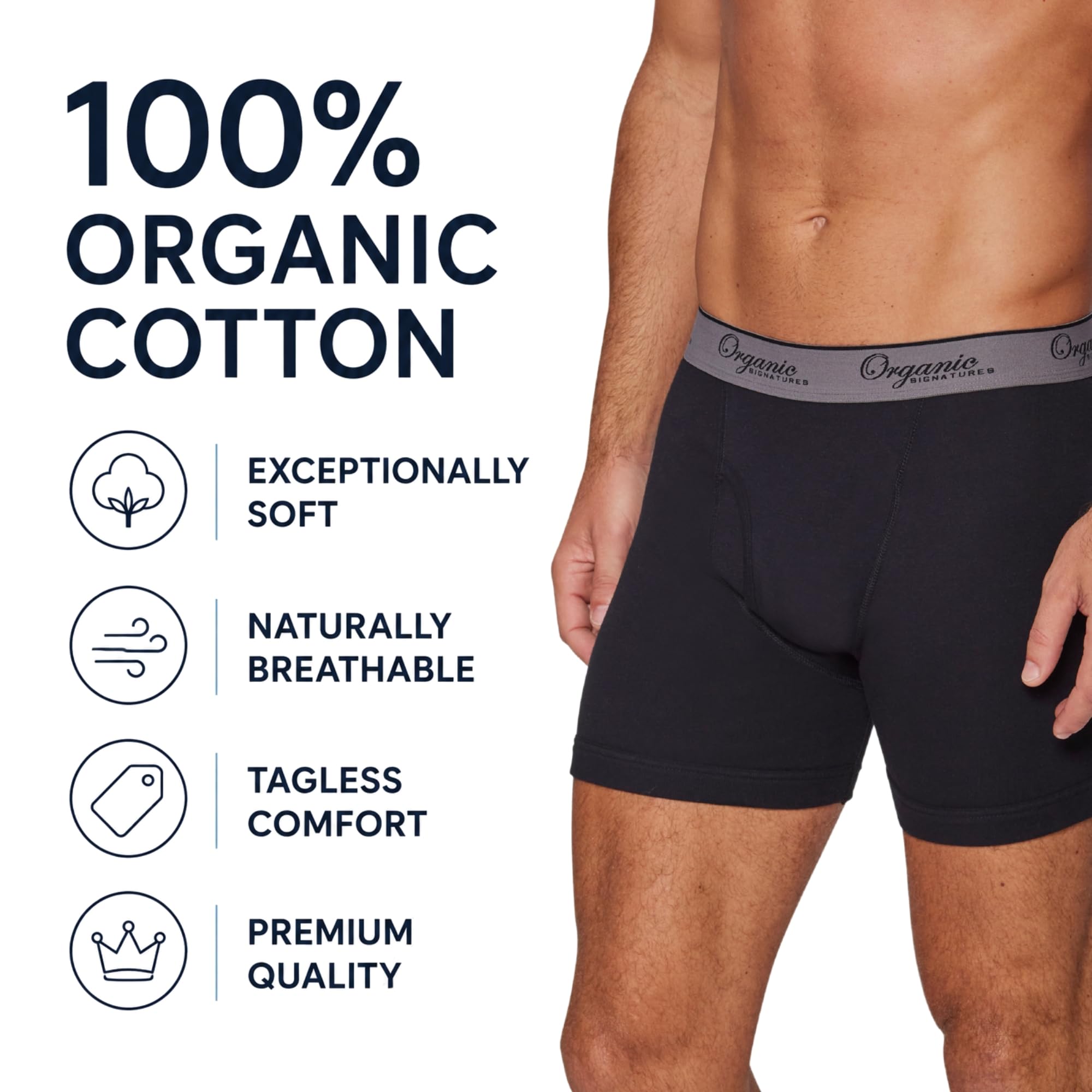 Organic Signatures Boxer Briefs, 100% Organic Cotton - Organic Signatures Official Product View 2