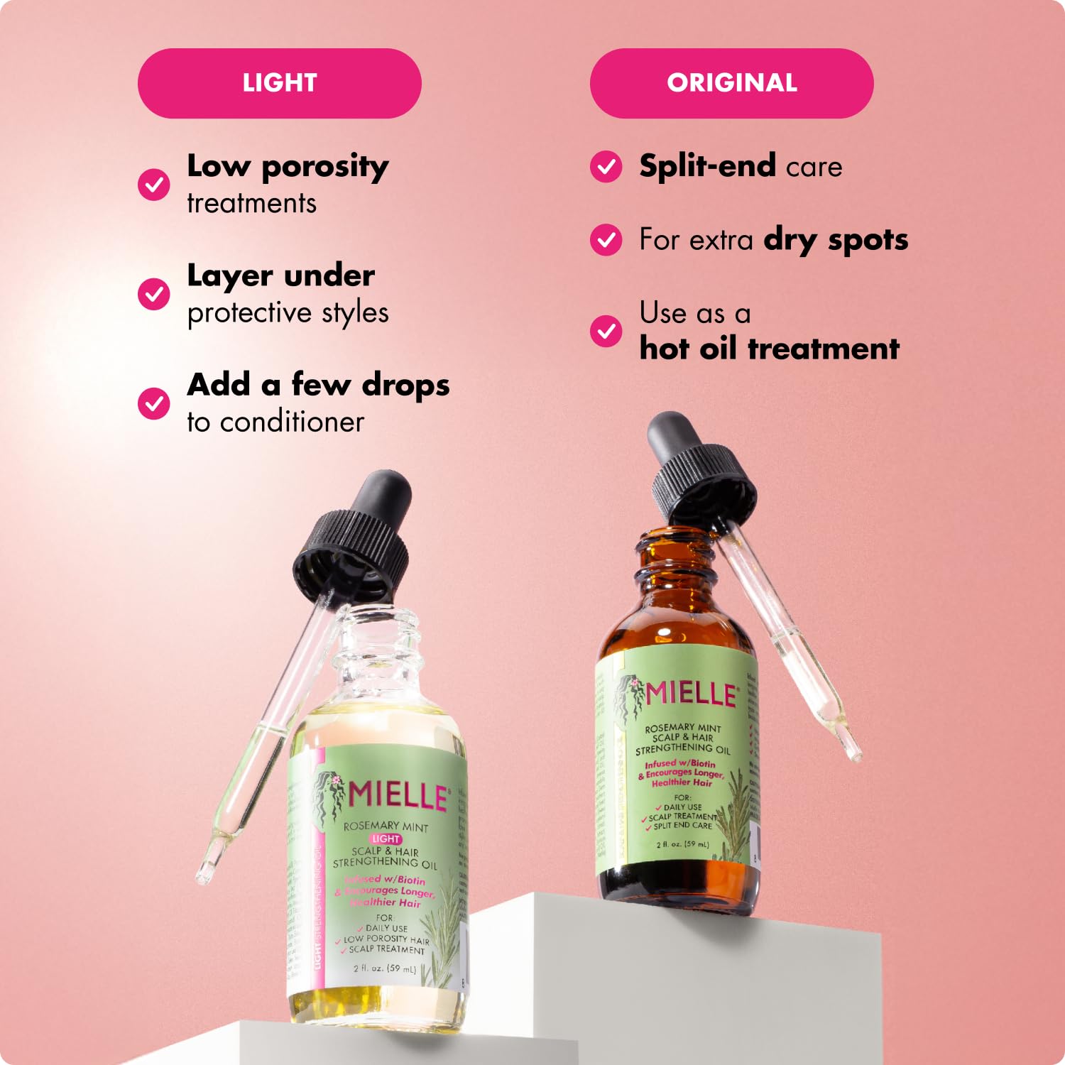 Mielle Organics Rosemary & Mint Light Hair Oil, Split Ends & Dry Scalp - Mielle Organics Official Product View 5