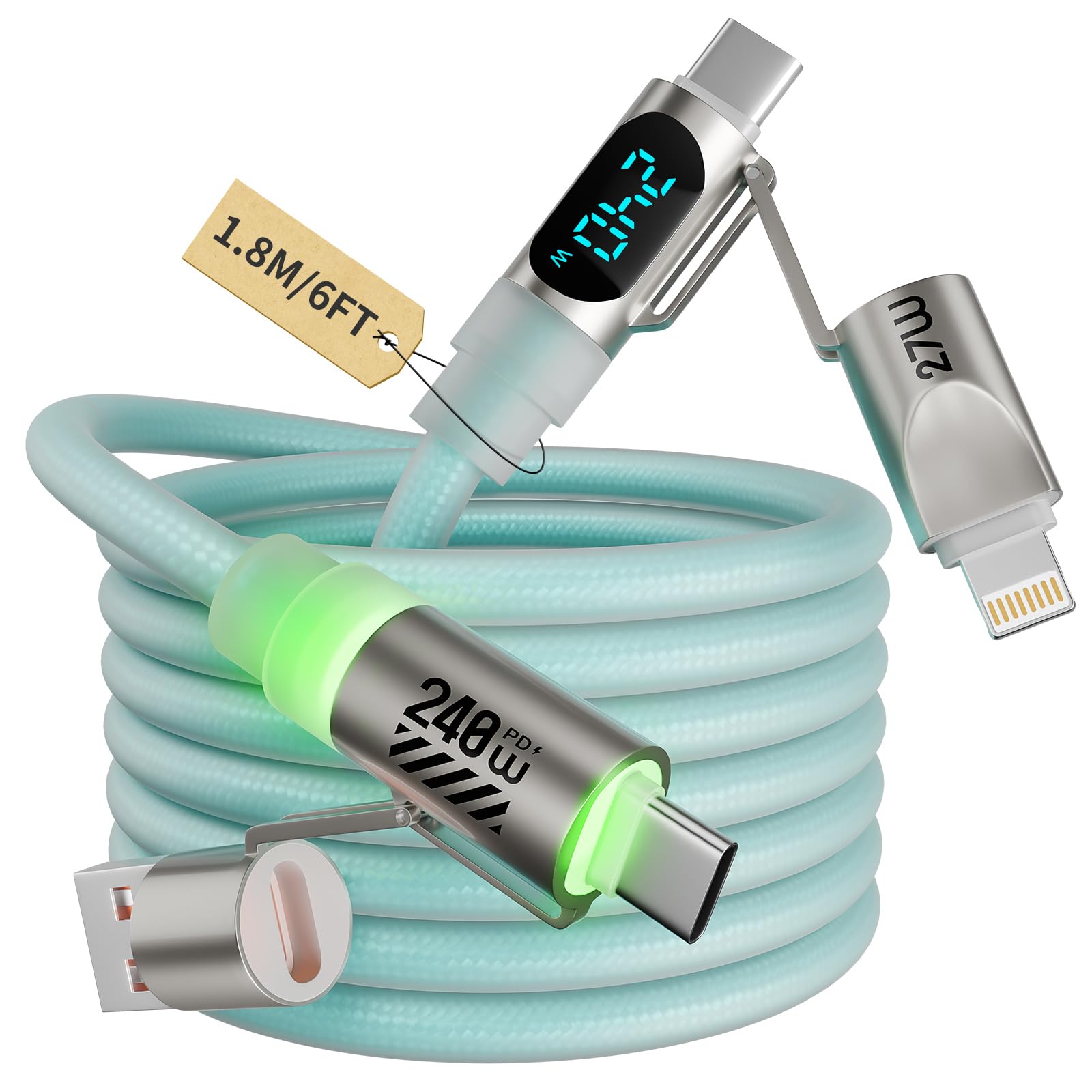 MPATIBY 3 in 1 USB Cable with 2 USB-C/IP, Multi Charging Cable for Multiple Devi - MPATIBY Official Product View 10