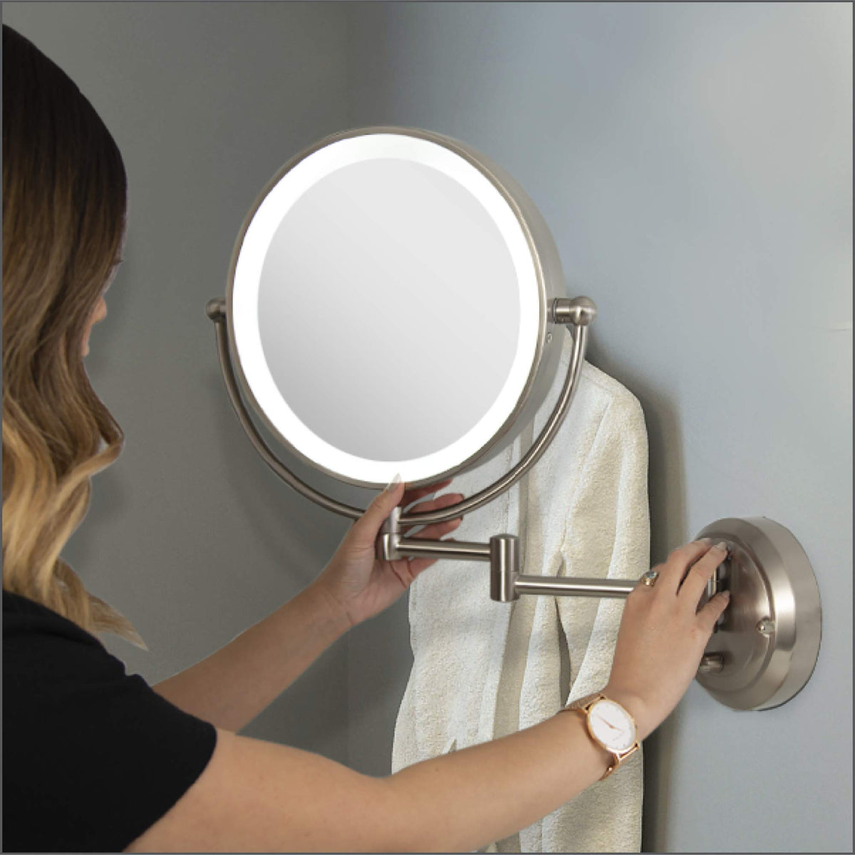 Zadro 14 Round Fluorescent 5X 1X Bathroom Magnifying Mirror - Zadro Official Imagery - 6