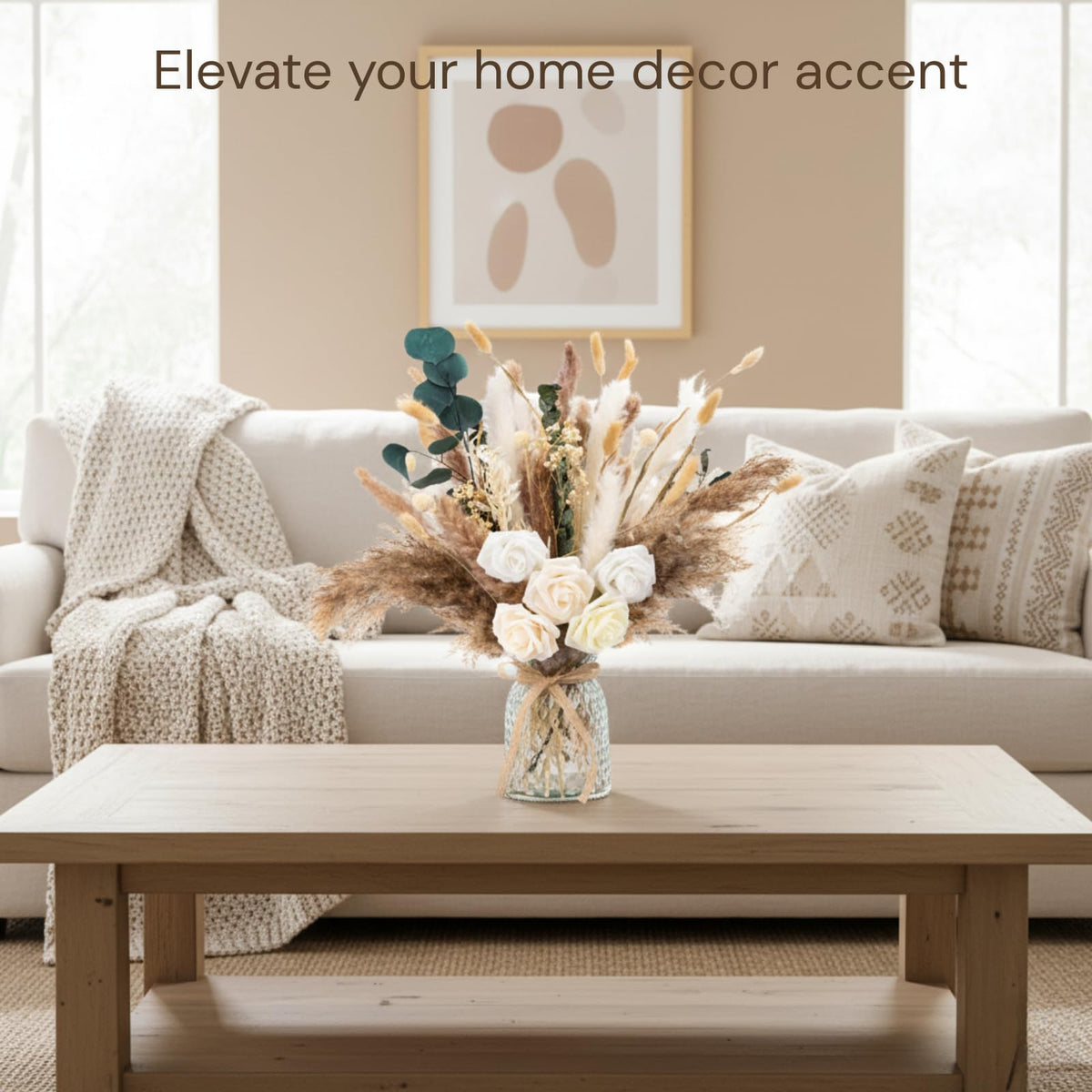 100pcs Artificial Flowers Arrangement With Vase Dining Table - RyddeligHome Official Imagery - 5