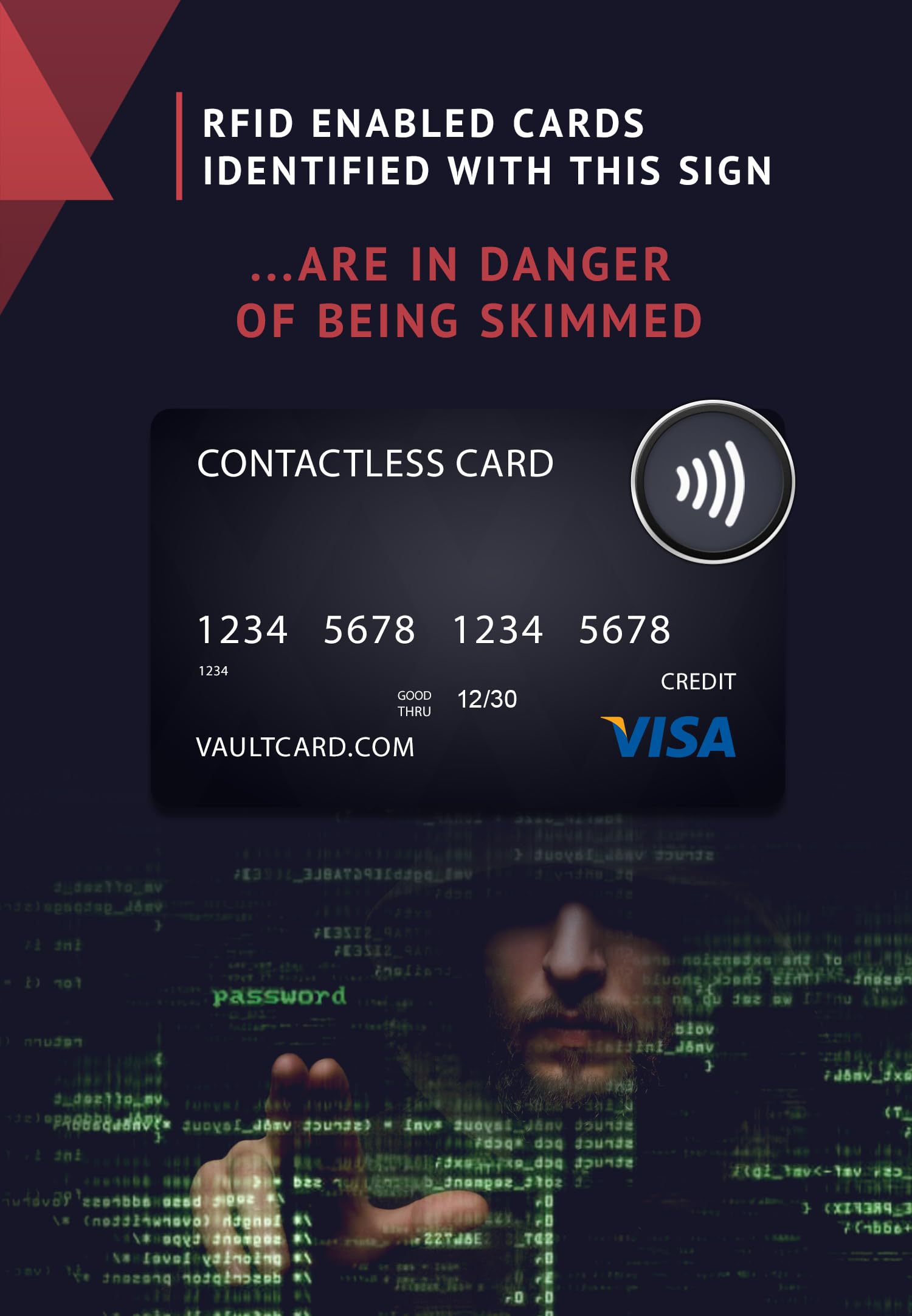 Vaultskin VAULTCARD RFID Blocking Card, NFC Jamming, Protects Wallet and Passpor - Vaultskin Official Product View 4