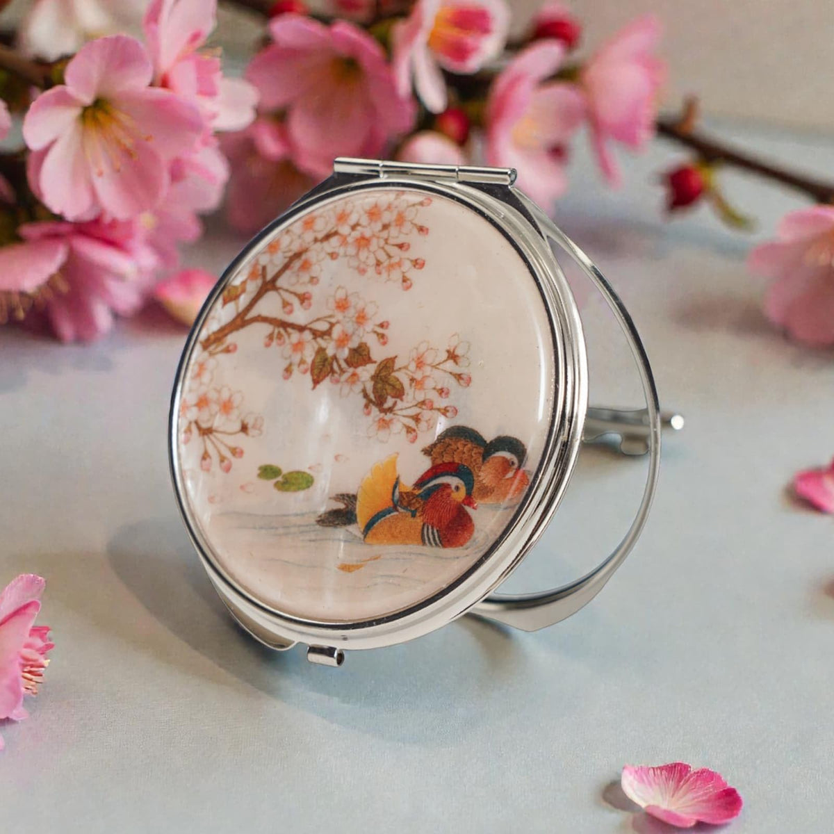 Mother of Pearl Compact Mirror Dual Magnification Gift for - February Mountain Official Imagery - 4