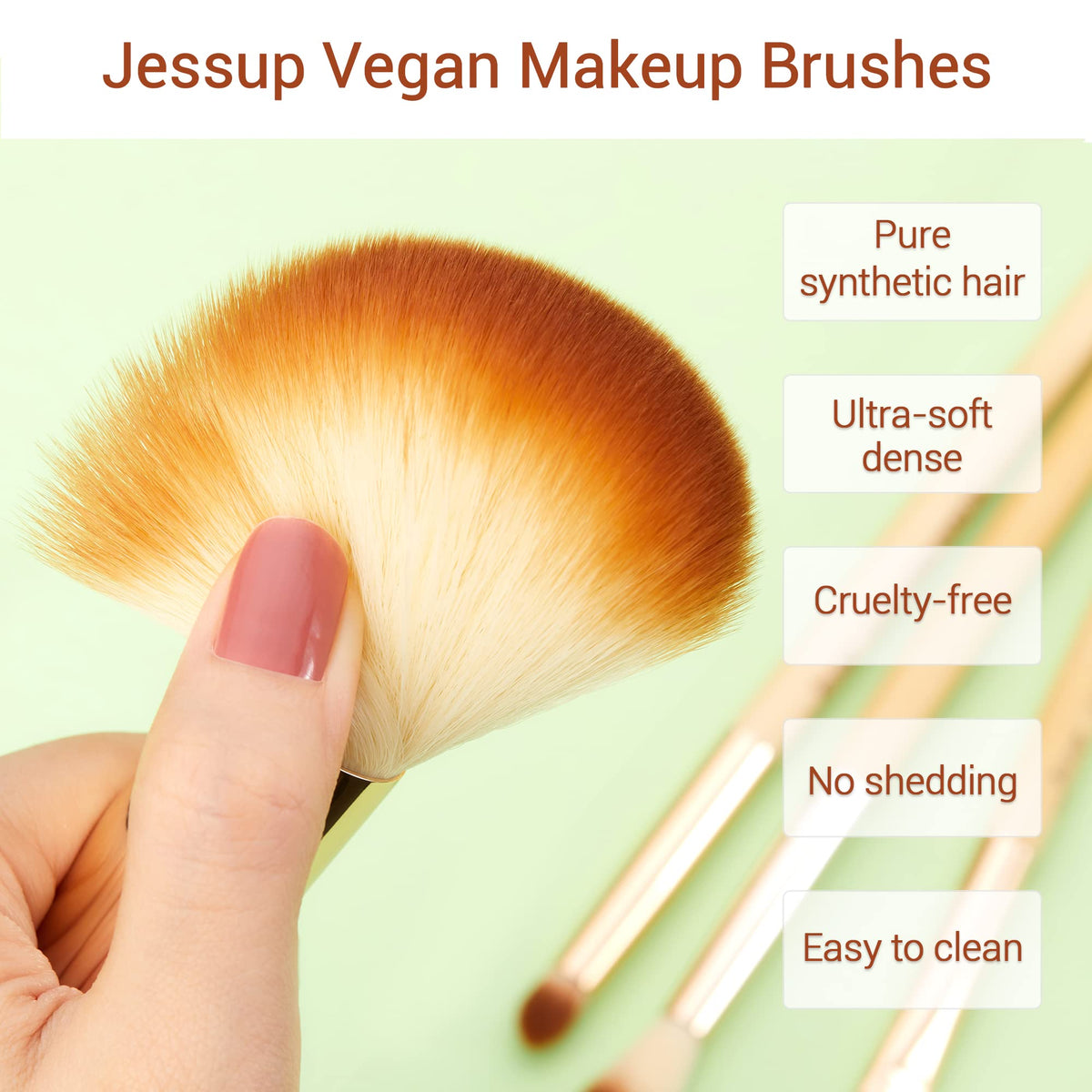 Jessup Makeup Brushes Set Professional for Foundation - Jessup Official Imagery - 4