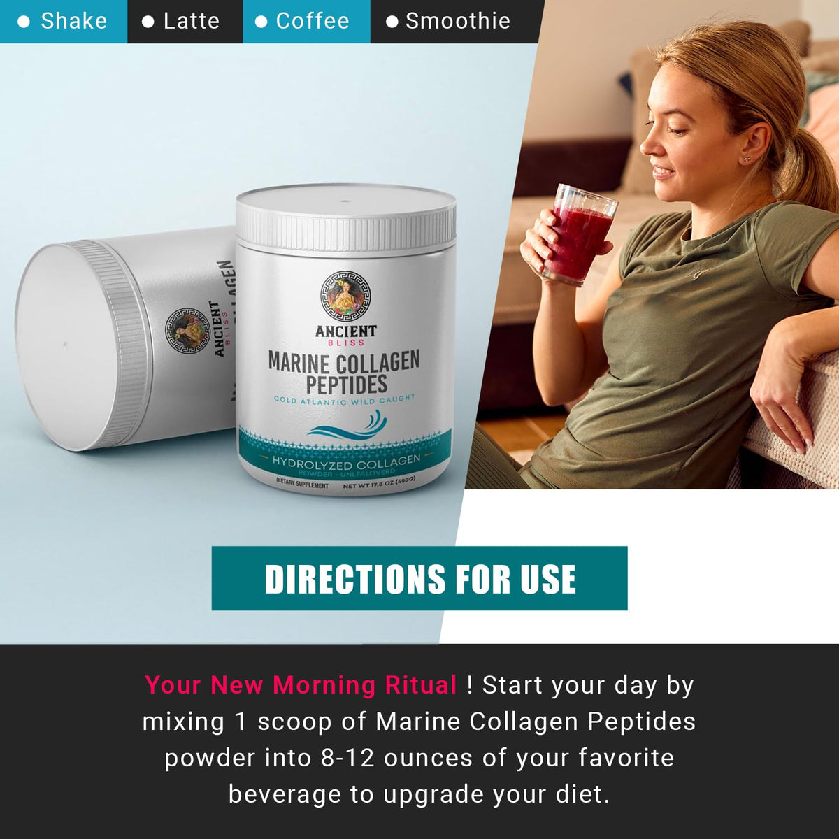 Ancient Bliss Wild Caught Marine Fish Collagen Peptides - Ancient Bliss Official Imagery - 7