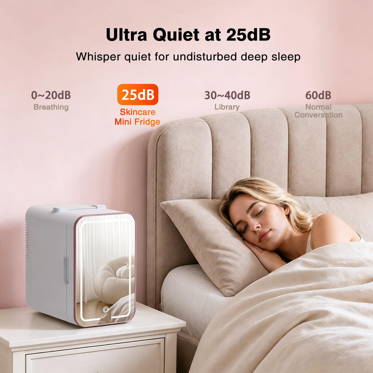 Mini Skincare Fridge for Bedroom 6L Portable Cooler Warmer - YLFU Official Imagery - 7