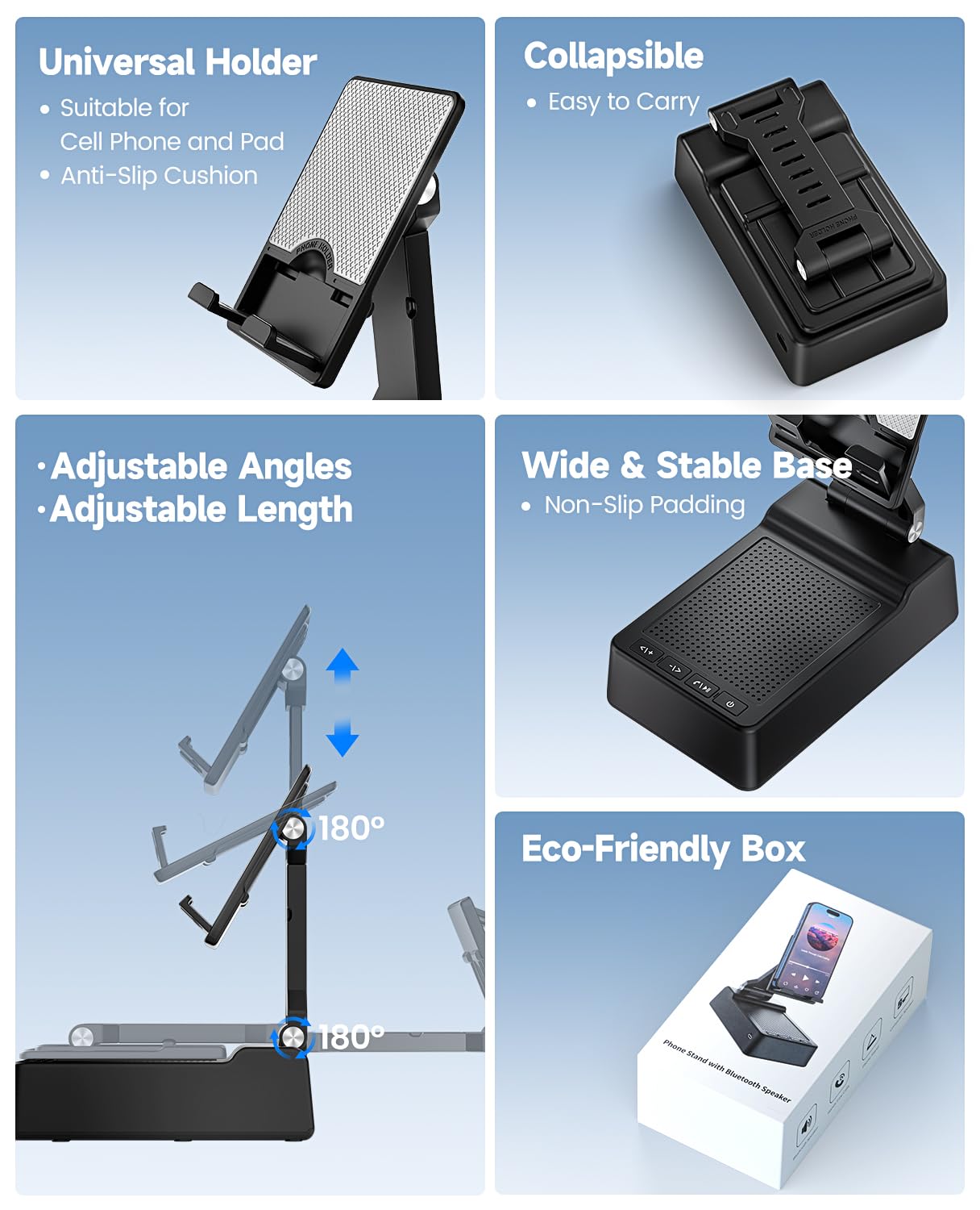 FRONTSUN Gifts for Men Women, Phone Stand with Bluetooth Speaker, - FRONTSUN Official Product View 4