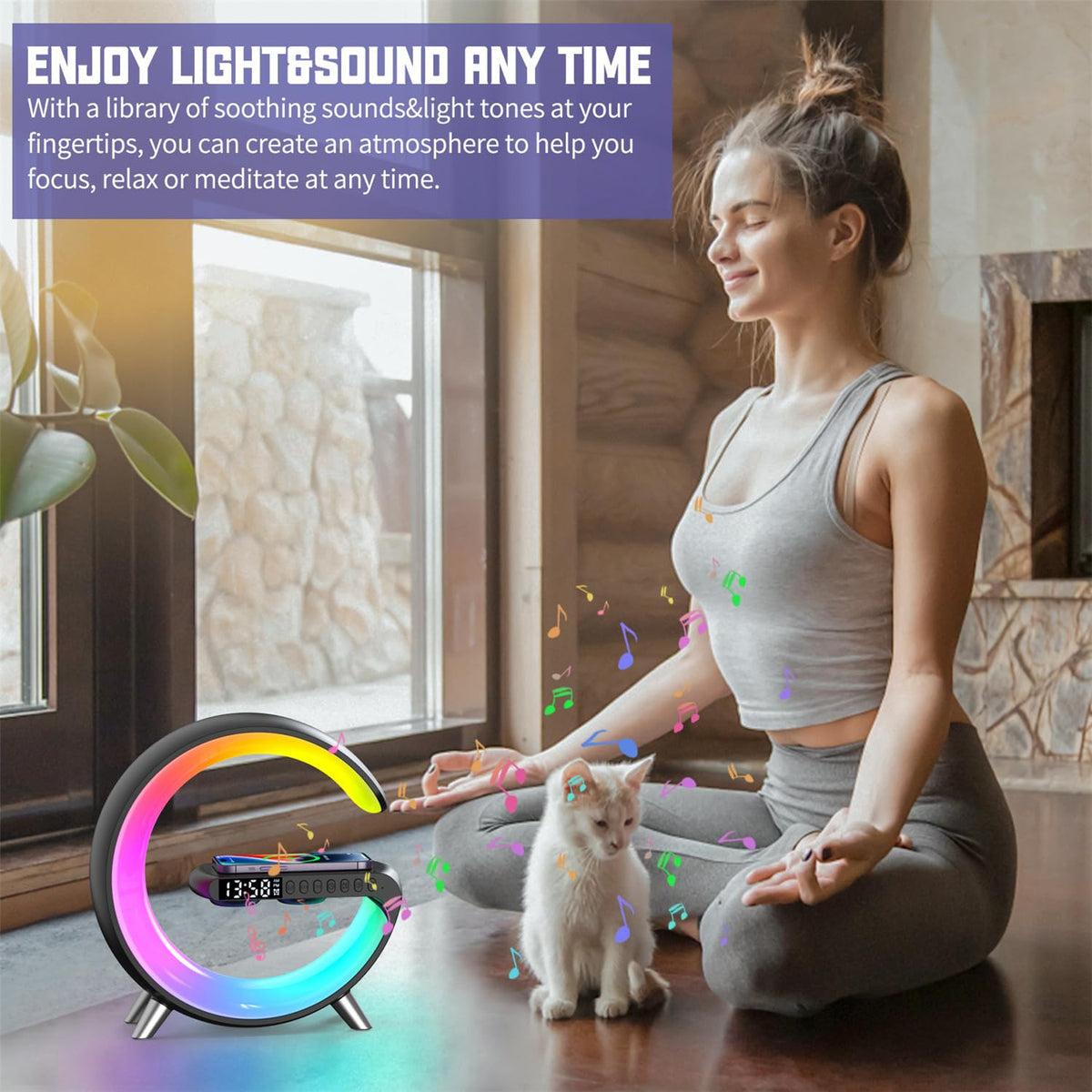 4 In 1 Smart LED Table Lamp Alarm Clock Wireless Charger - WEKEFON Official Imagery - 4