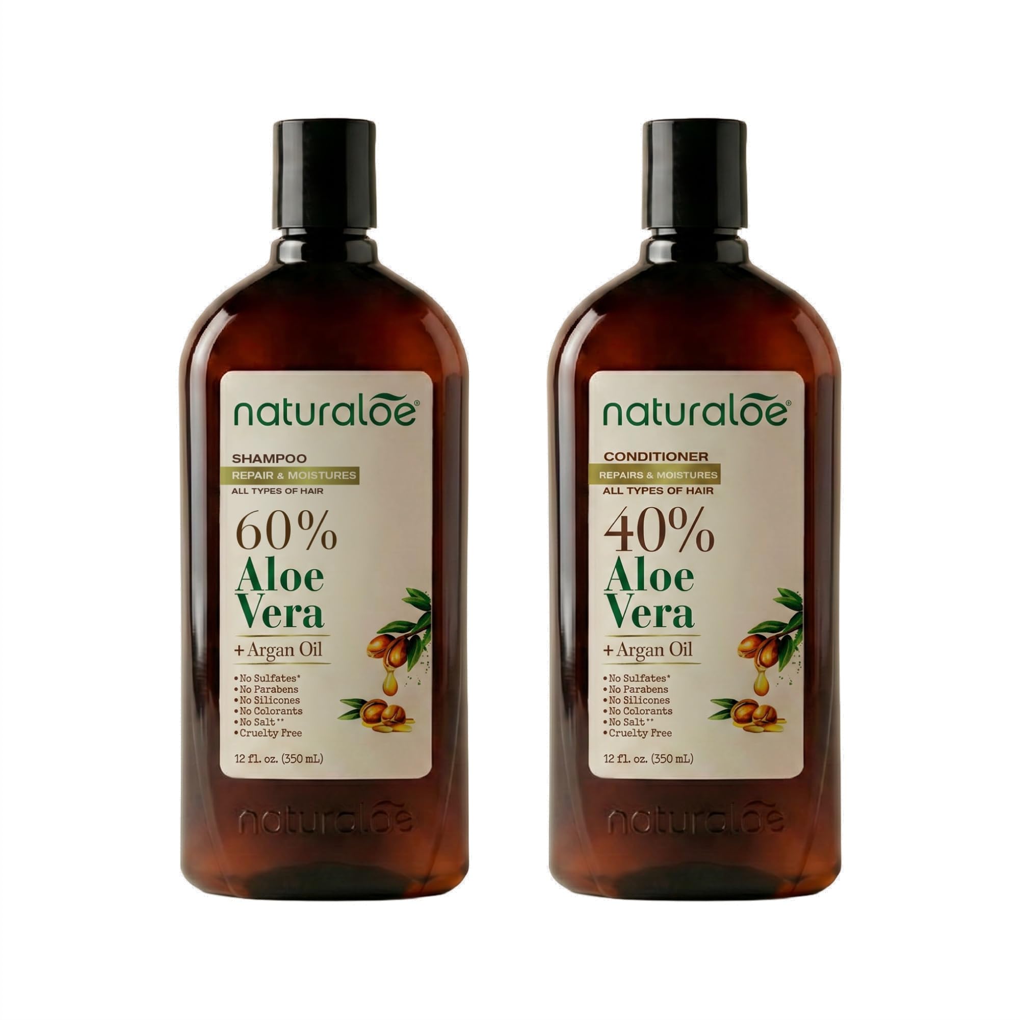 Naturaloe Repairs & Moistures Shampoo + Conditioner - 100% Vegan Formula - Naturaloe Official Product View 2