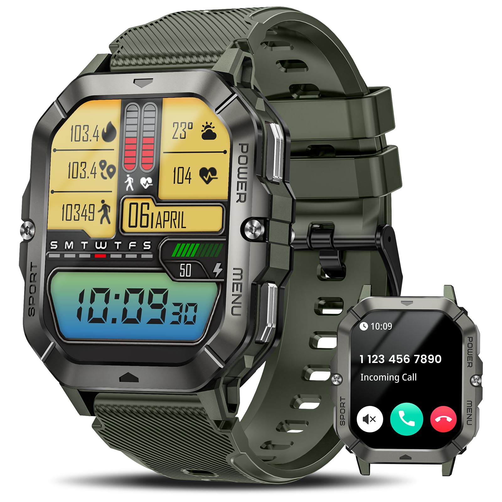 DEKELIFE Military Smart Watches for Men  , 2.02'' Fitness Smart Watch - View 7