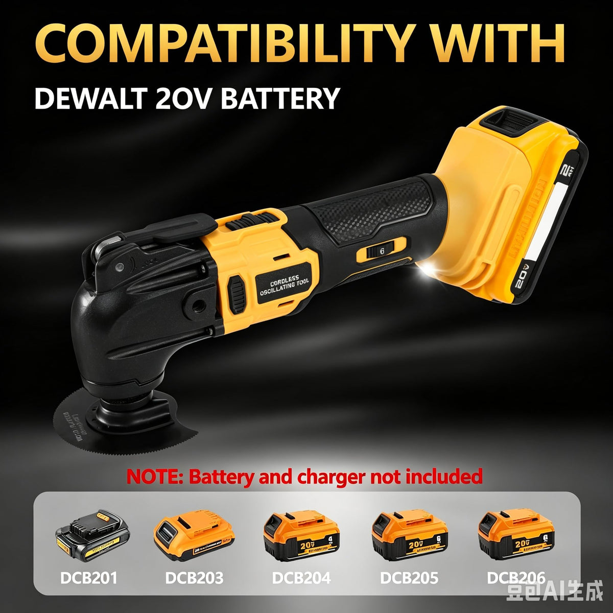 Cordless Oscillating Tool Brushless Orbiting Tool Compatible - Labfintom Official Imagery - 5