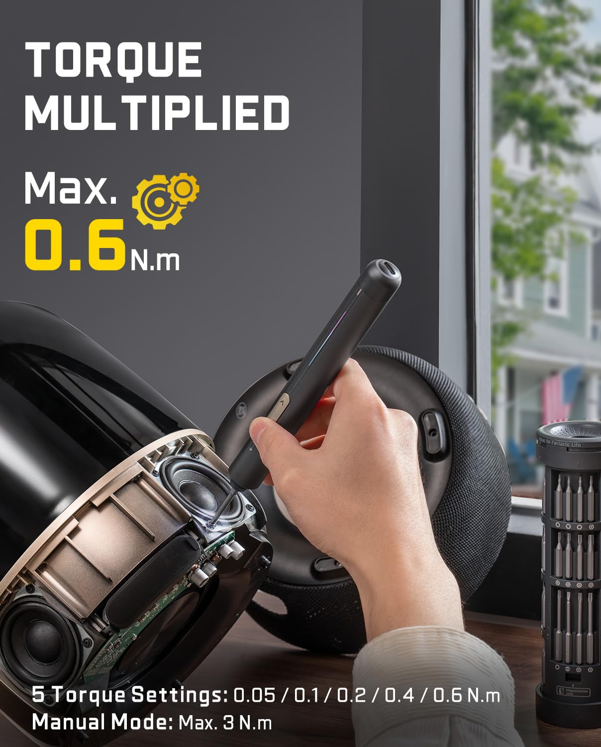 Fanttik E2 Ultra Electric Screwdriver, Screwdriver for Electronic by Fanttik - Angle View 2