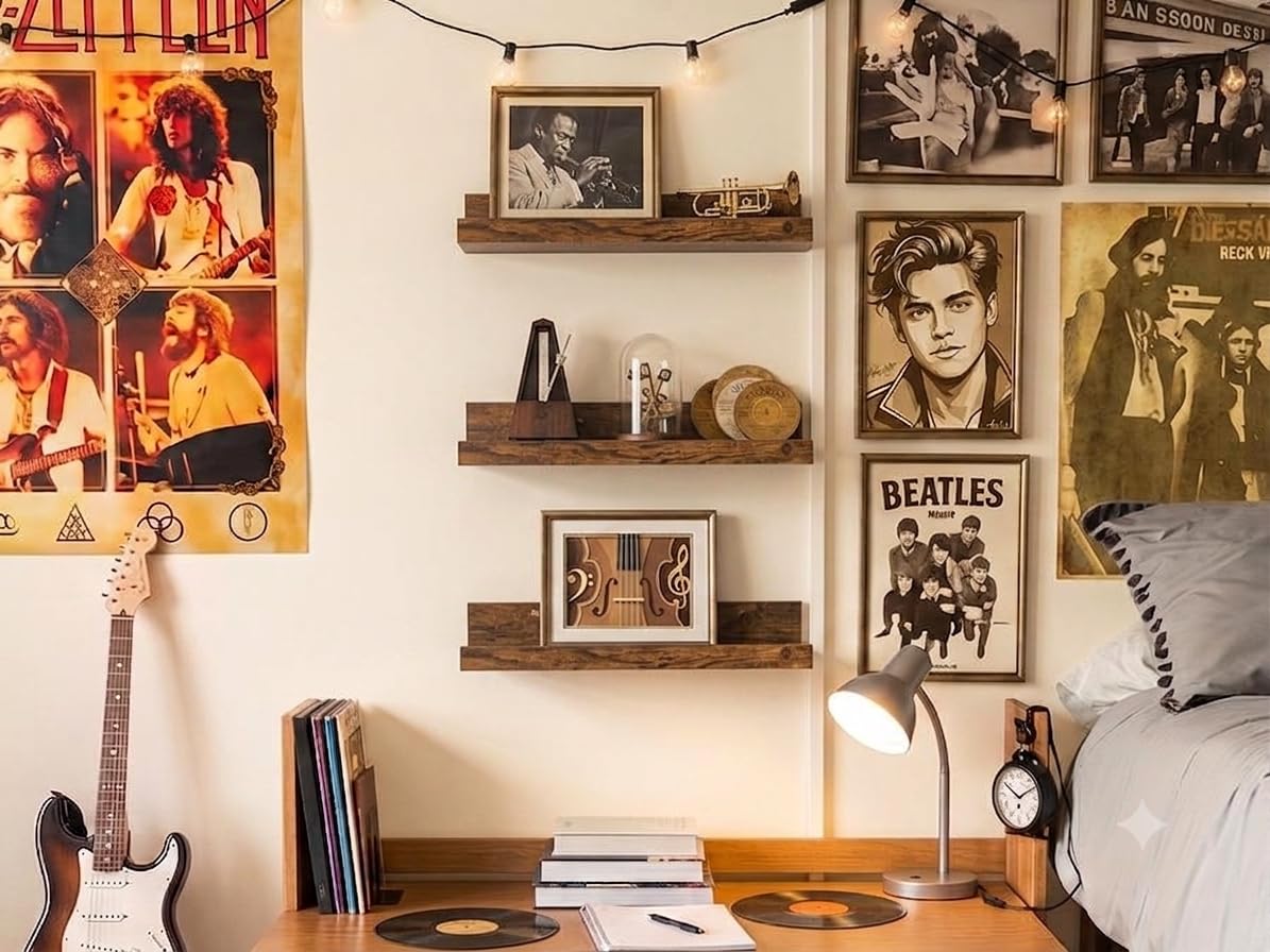 upsimples Floating Shelves for Wall Decor and Storage Brown - upsimples Official Imagery - 3