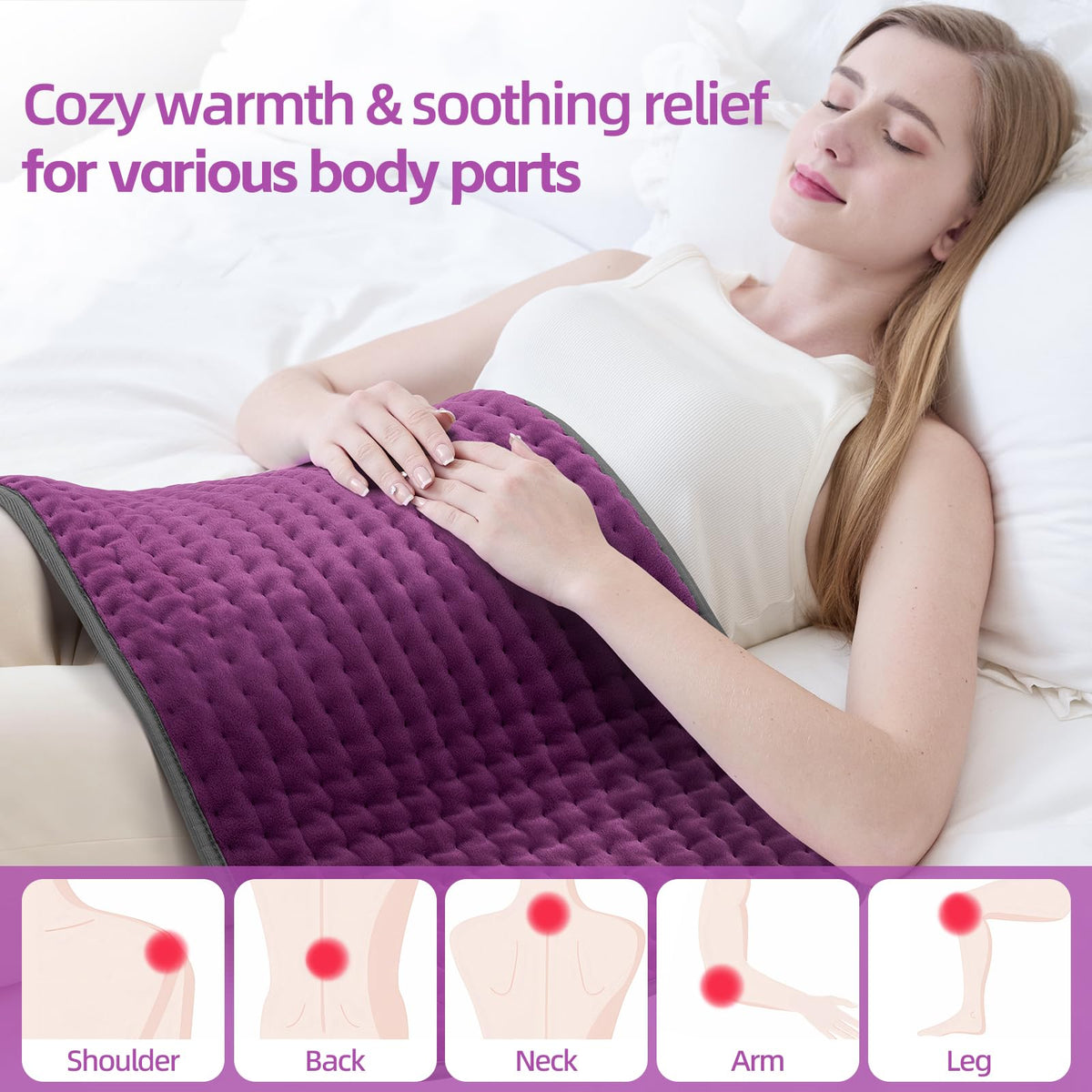 17 x33 Heating Pad for Back Pain Relief Extra Large Electric - TATOWN Official Imagery - 3