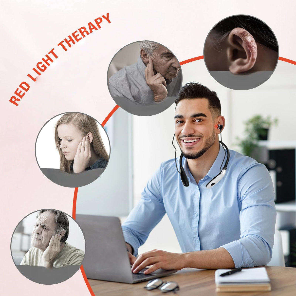 650nm Red Light Therapy Device for Nose Ear Portable Neck - aswaysun Official Imagery - 4