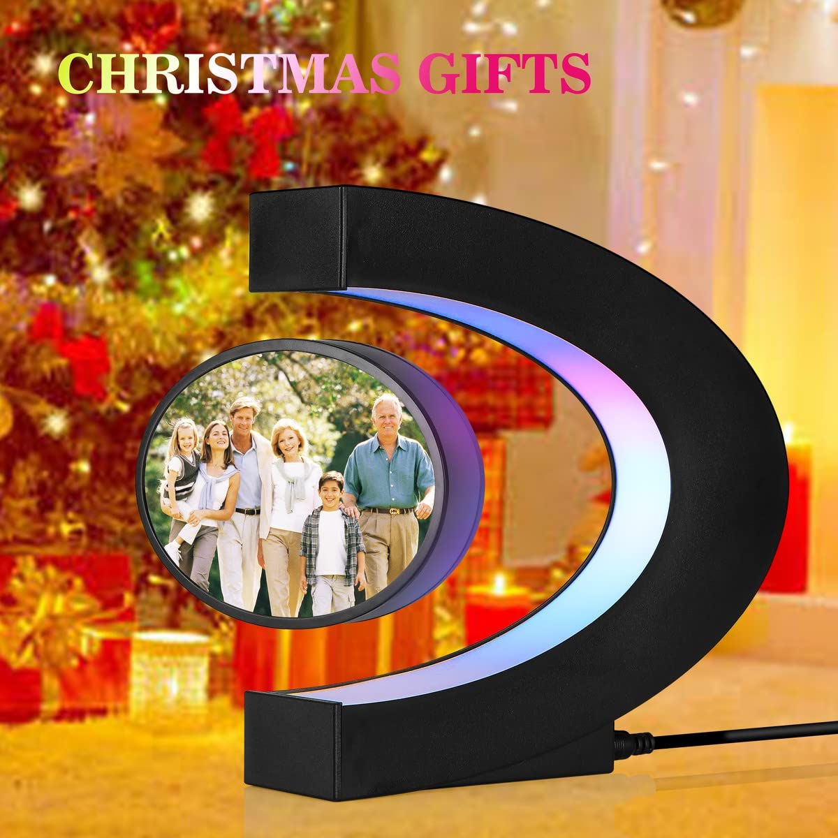 UVEHAS Levitating Photo Frame with LED Colorful Lights - UVEHAS Official Imagery - 8