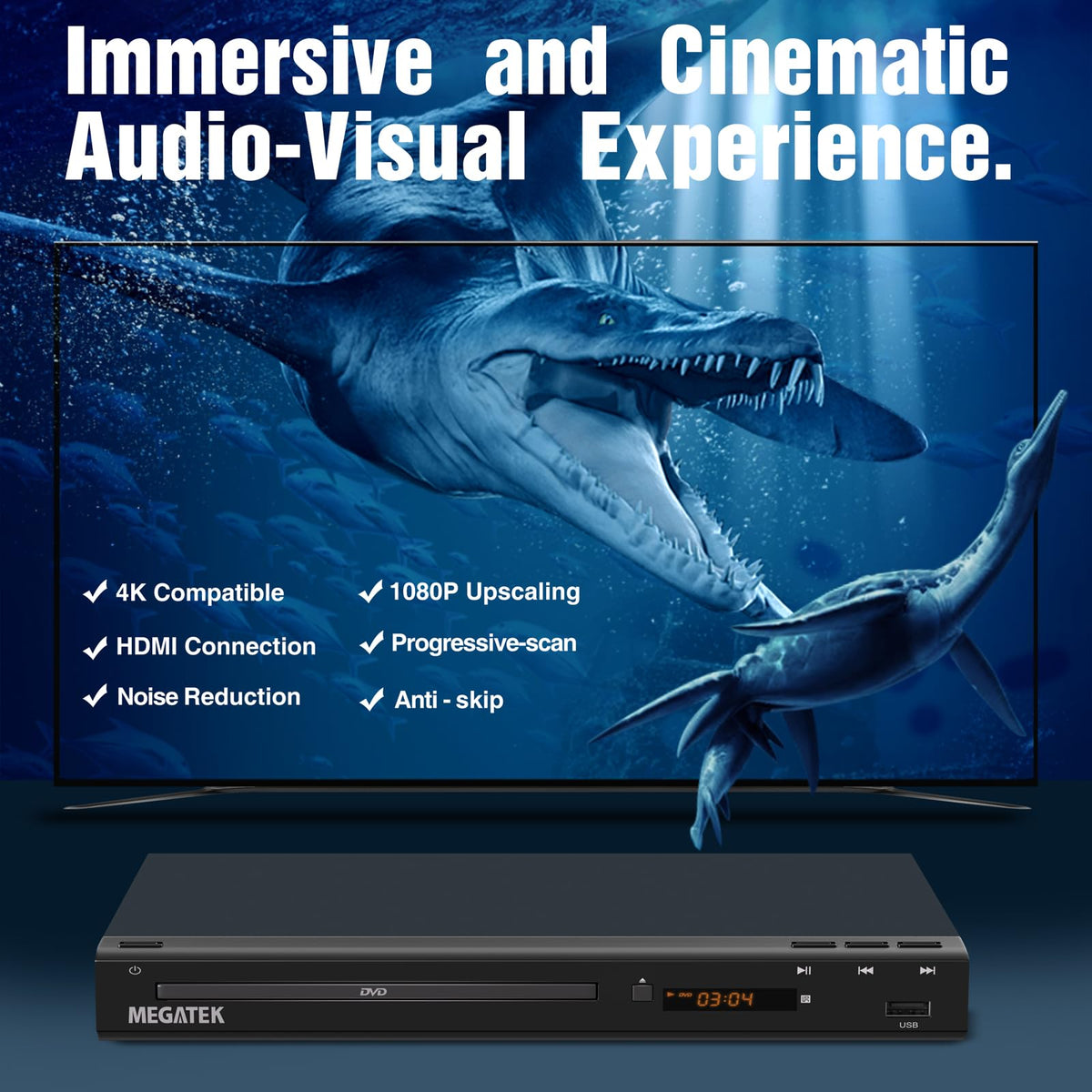 MEGATEK Region Free DVD Player for TV with HDMI 1080P - MEGATEK Official Imagery - 4