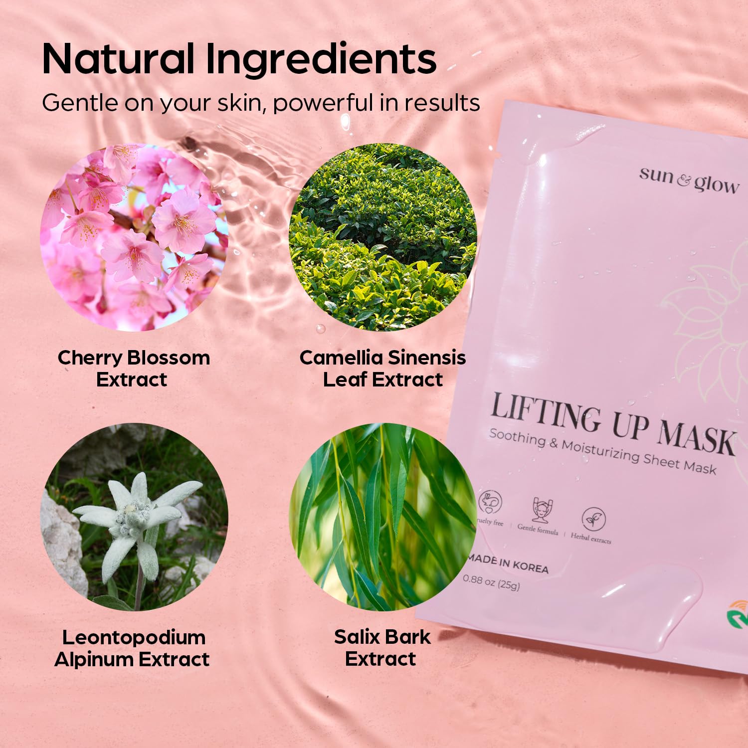SUN &amp; GLOW VEGAN LIFTING UP MASK Featuring a blend of Herbal - SUN &amp; GLOW