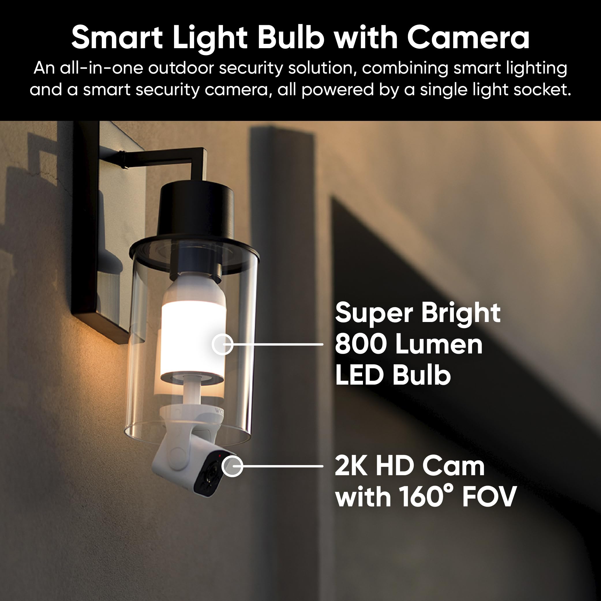 WYZE Bulb Cam - 2K HD Smart Light Bulb Security Camera, E26 Socket - WYZE Official Product View 6