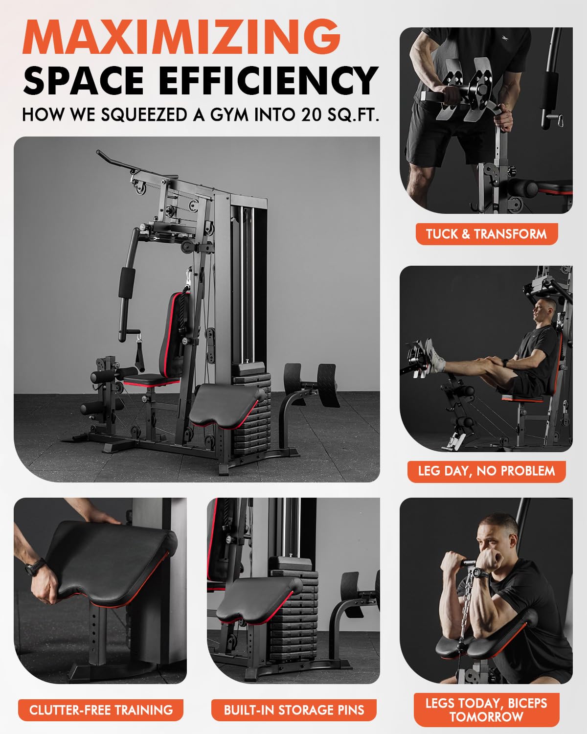 Mikolo Home Gym Workout Station with 150LBS Weight Stack - Mikolo Official Imagery - 5