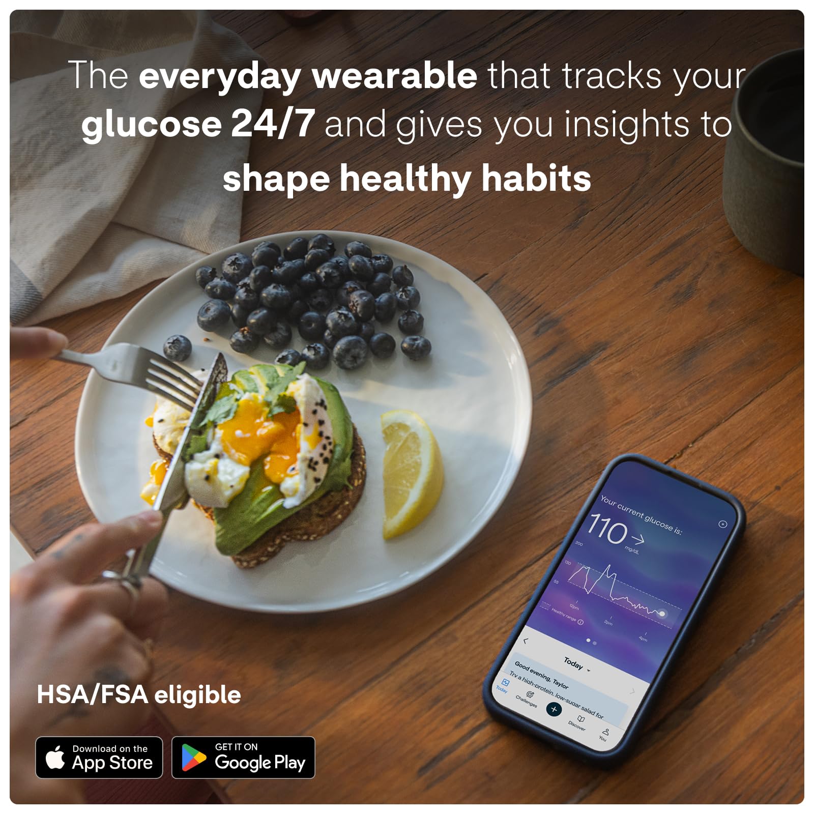 Lingo Continuous Glucose Monitor  . 24/7 Glucose Tracking by Lingo - Angle View 3