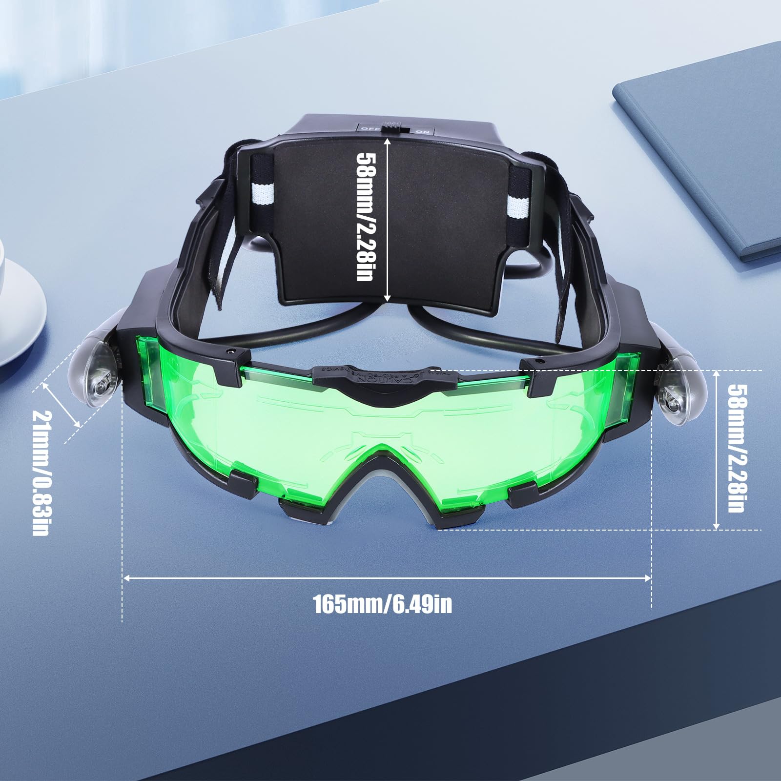 ALLOMN Spy Night Vision Goggles with Flip-Out, Adjustable Kids LED Night Green L - ALLOMN Official Product View 6