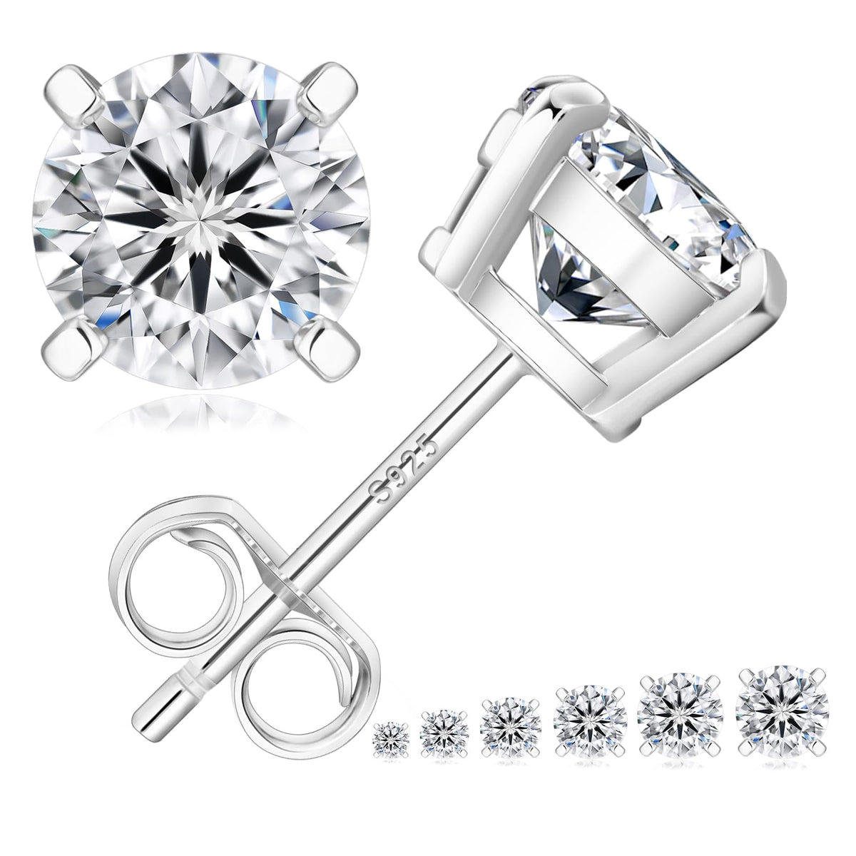 KRKC CO Lab Grown Moissanite Stud Earrings for Women - KRKC&CO KEEP REAL KEEP CHAMPION Official Imagery - 1