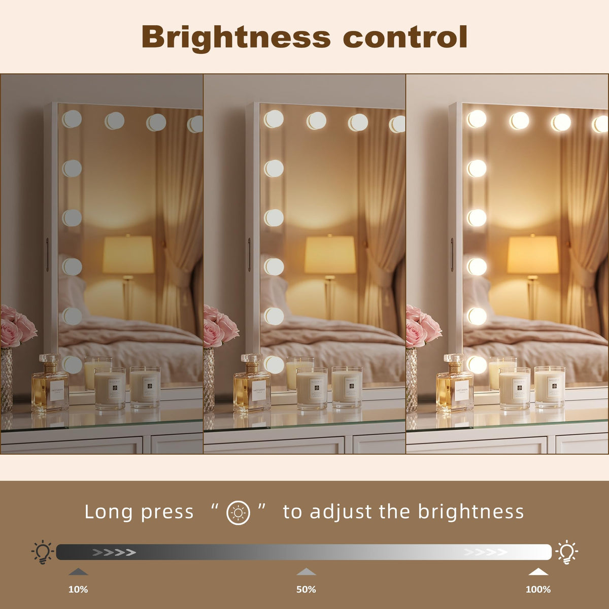 FENCHILIN Vanity Mirror with Lights Jewelry Organiser - FENCHILIN Official Imagery - 7
