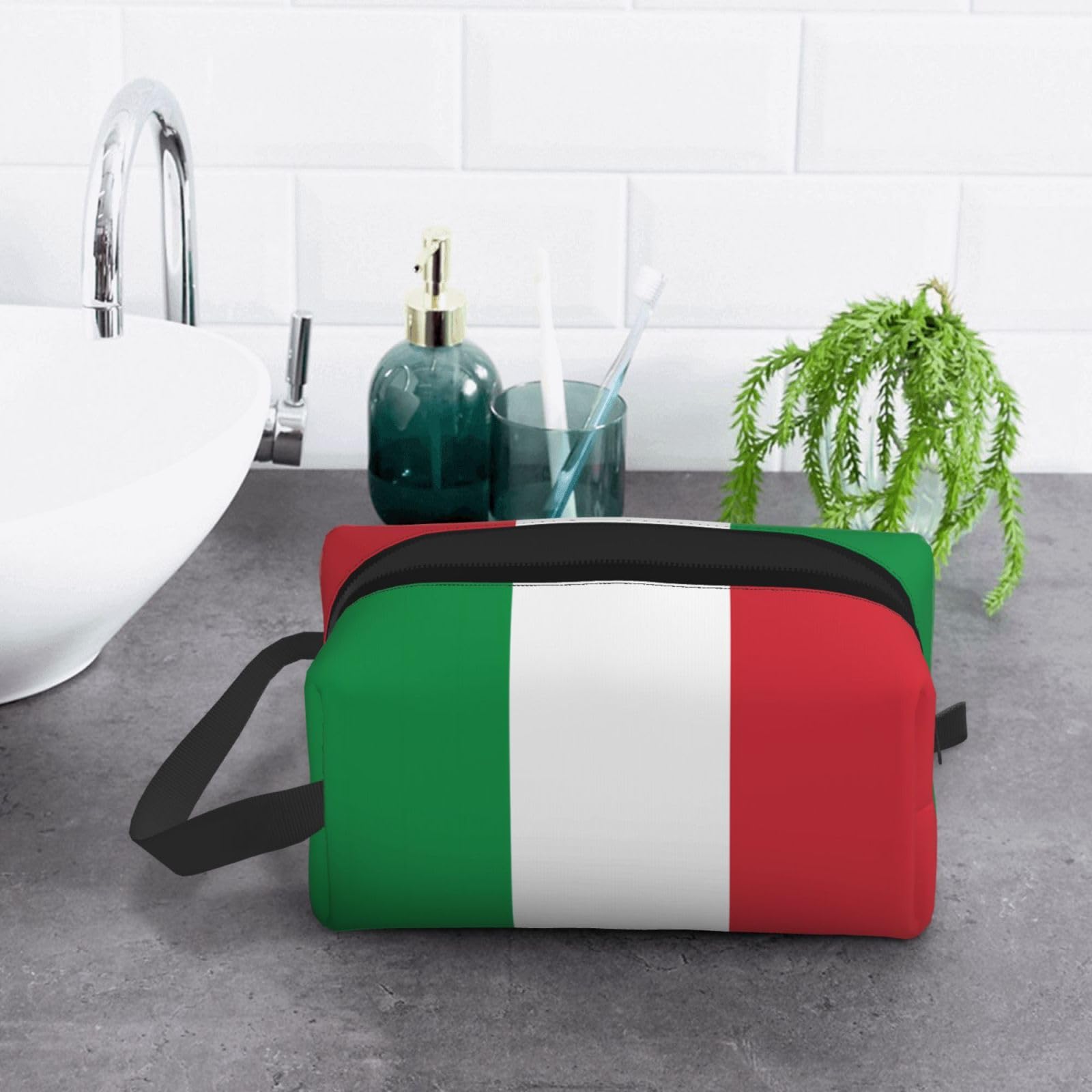 SXZVVBN Italian flag Large Capacity Travel Toiletry Bag Durable Oxford Cloth Makeup Organizer Cosmetic Pouch