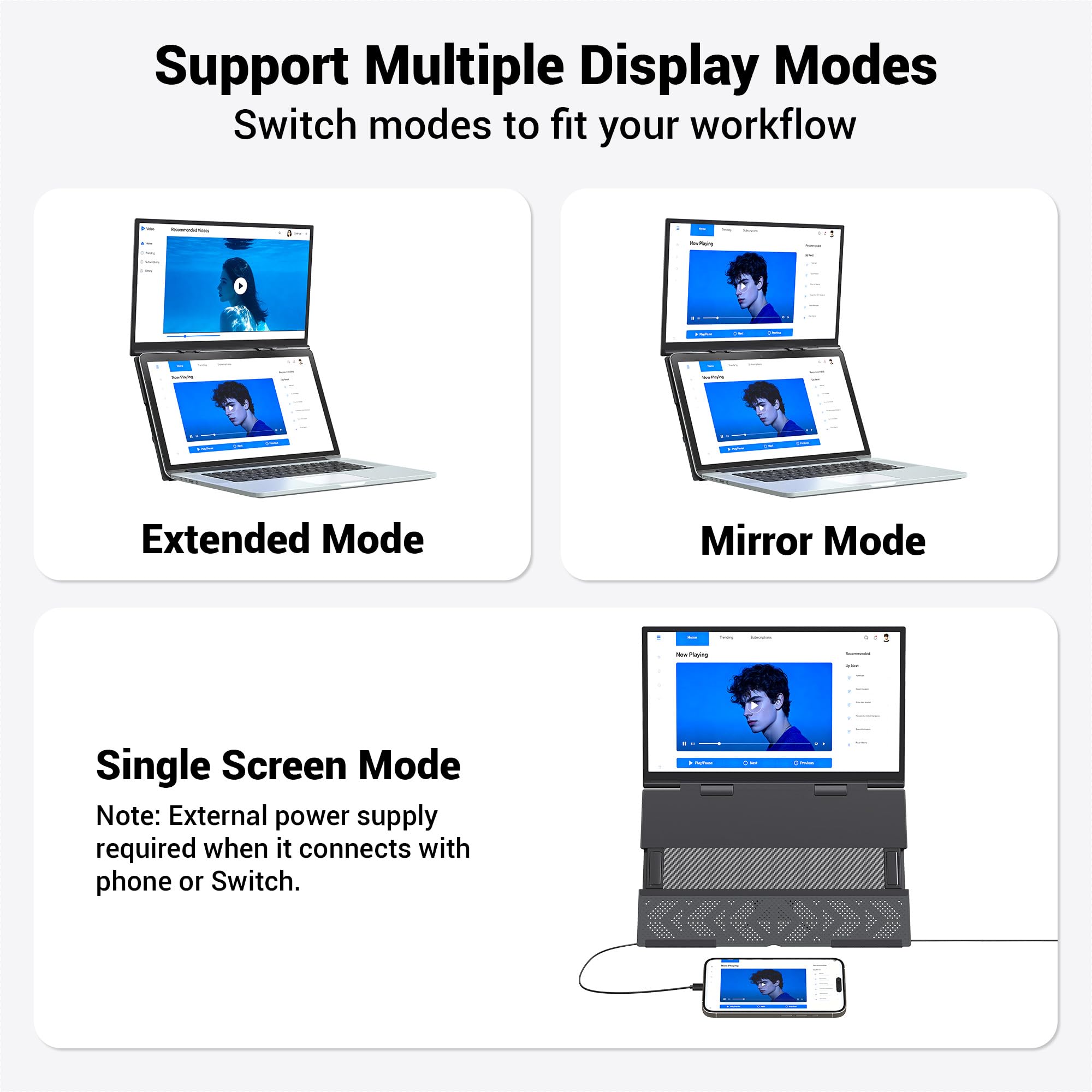 kasorey Laptop Screen Extender, 15.6'' FHD 1080P Dual Portable Monitor - View 4