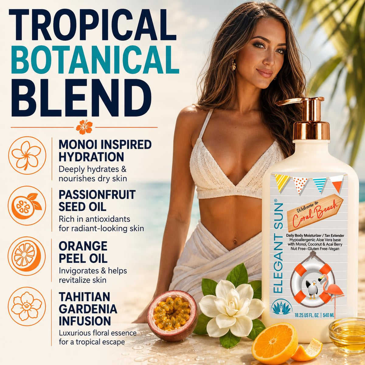 Elegant Sun Coral Beach Daily Moisturizer Tan Extender - Elegant Sun Official Imagery - 5