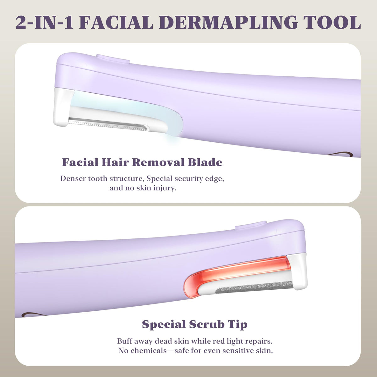Dermaplane Razor for Women Face Peach Fuzz Removal Sonic - BNU Official Imagery - 4