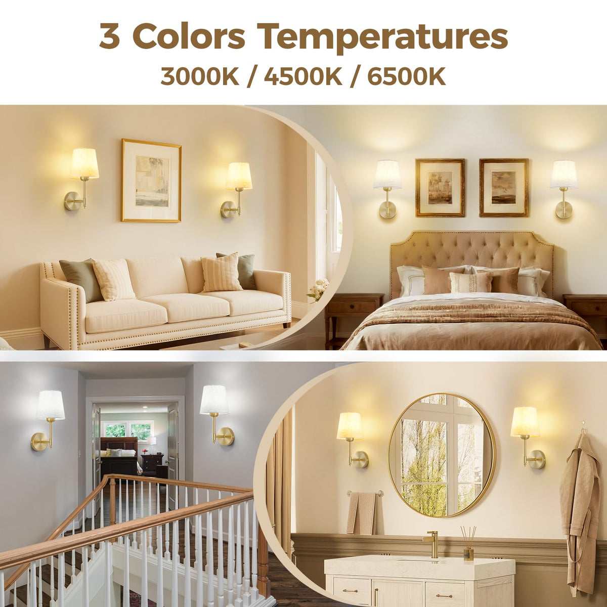 Gold Battery Operated Wall Sconces Rechargeable Wireless - jetffiao Official Imagery - 5