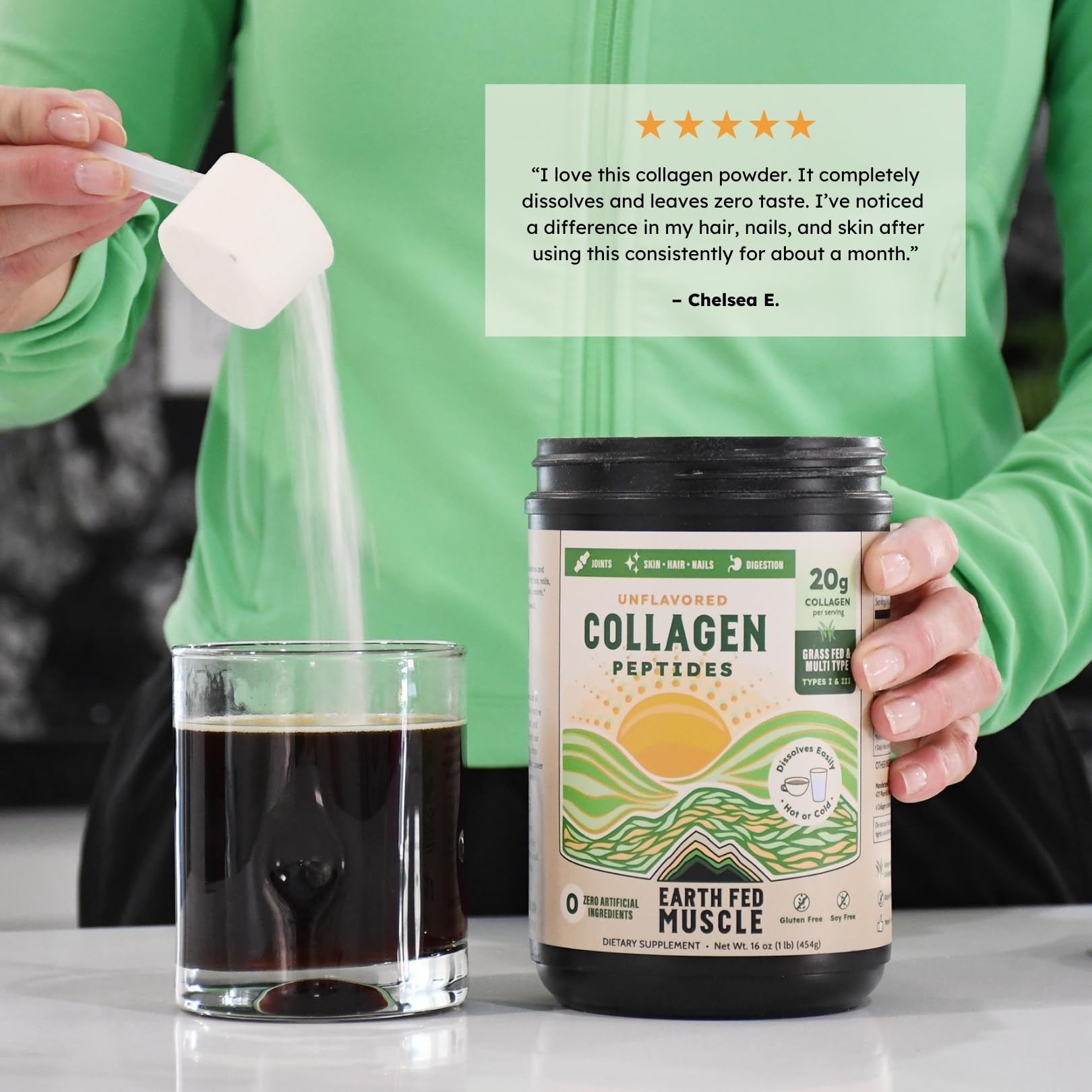 Earth Fed Muscle Collagen Peptides Unflavored 23 Servings - Earth Fed Muscle Official Imagery - 5