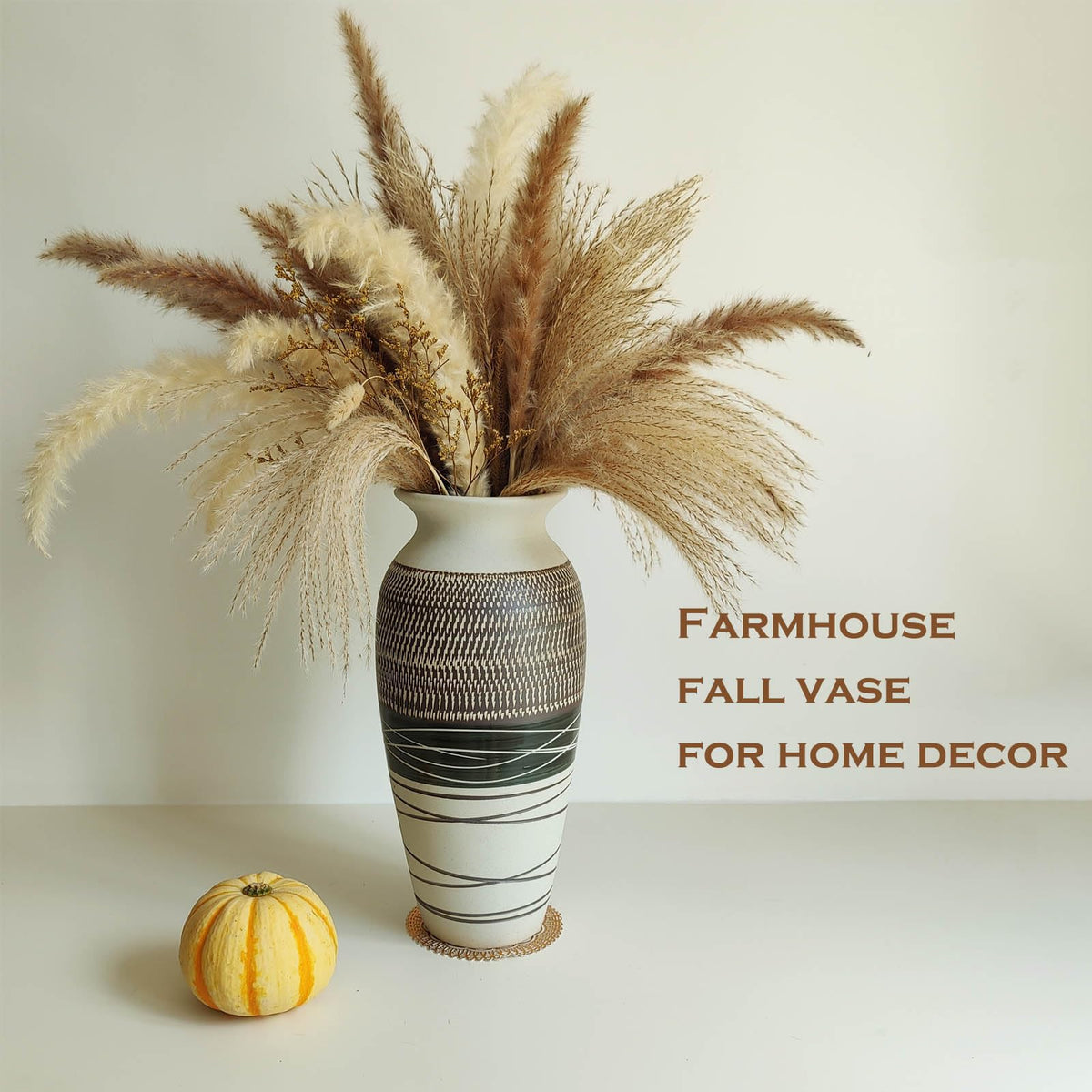 12 6 Tall Vintage Ceramic Rustic Farmhouse Vase - HUBUISH Official Imagery - 4