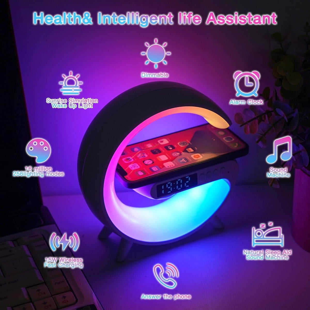 2025 New Wireless Speaker Charger Atmosphere Bedside Light - LeeNabao Official Imagery - 6