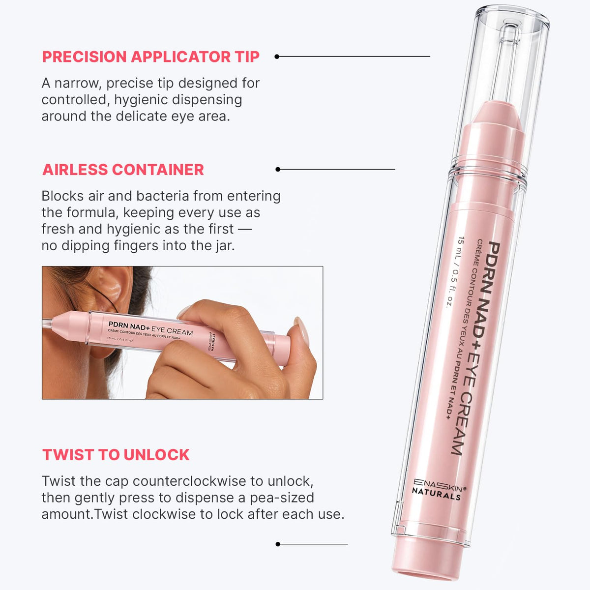 ENASKIN NATURALS PDRN NAD Anti Aging Eye Cream with Peptides - Enaskin Naturals Official Imagery - 7