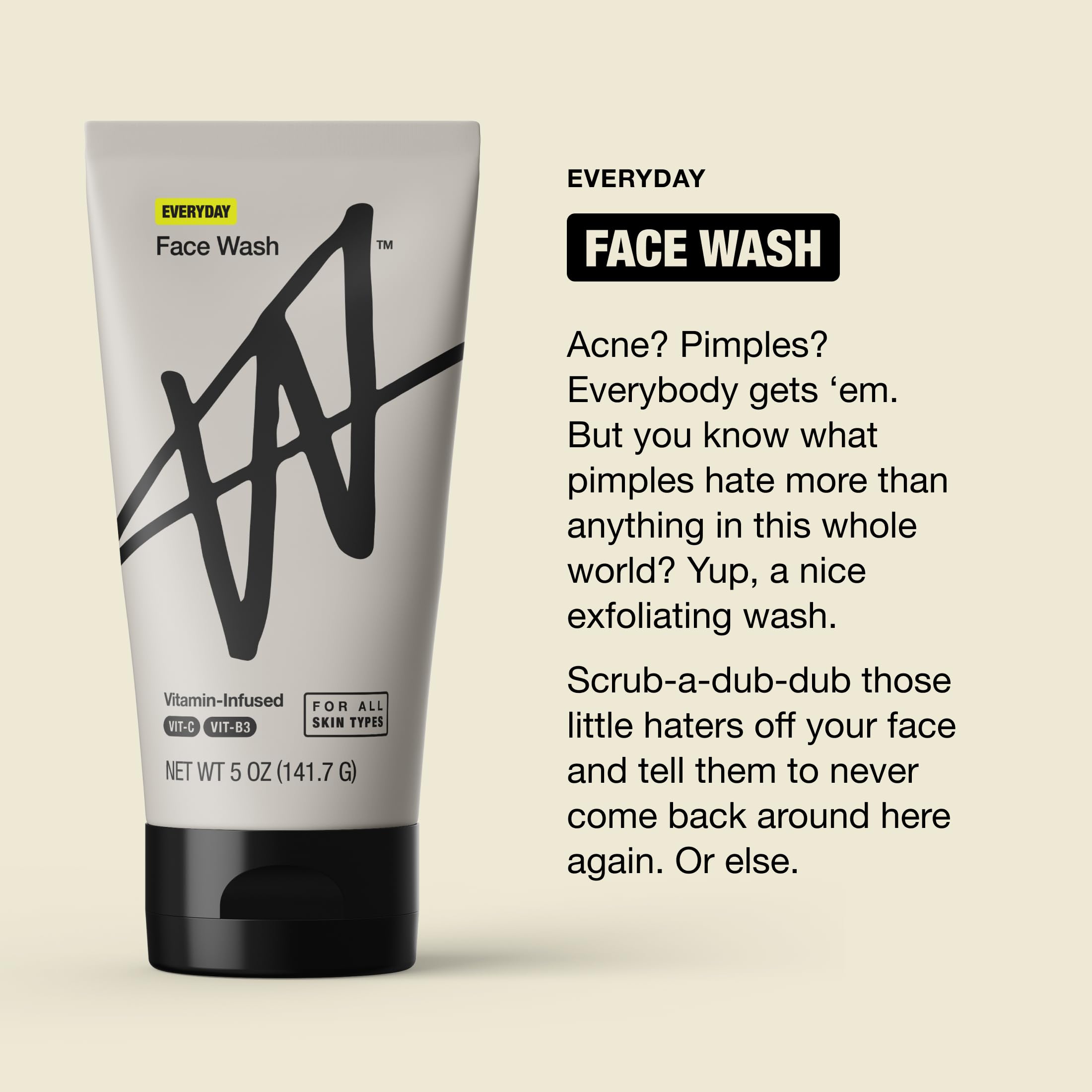 W By Jake Paul Everyday Mens Face Wash, Exfoliating, Face - W