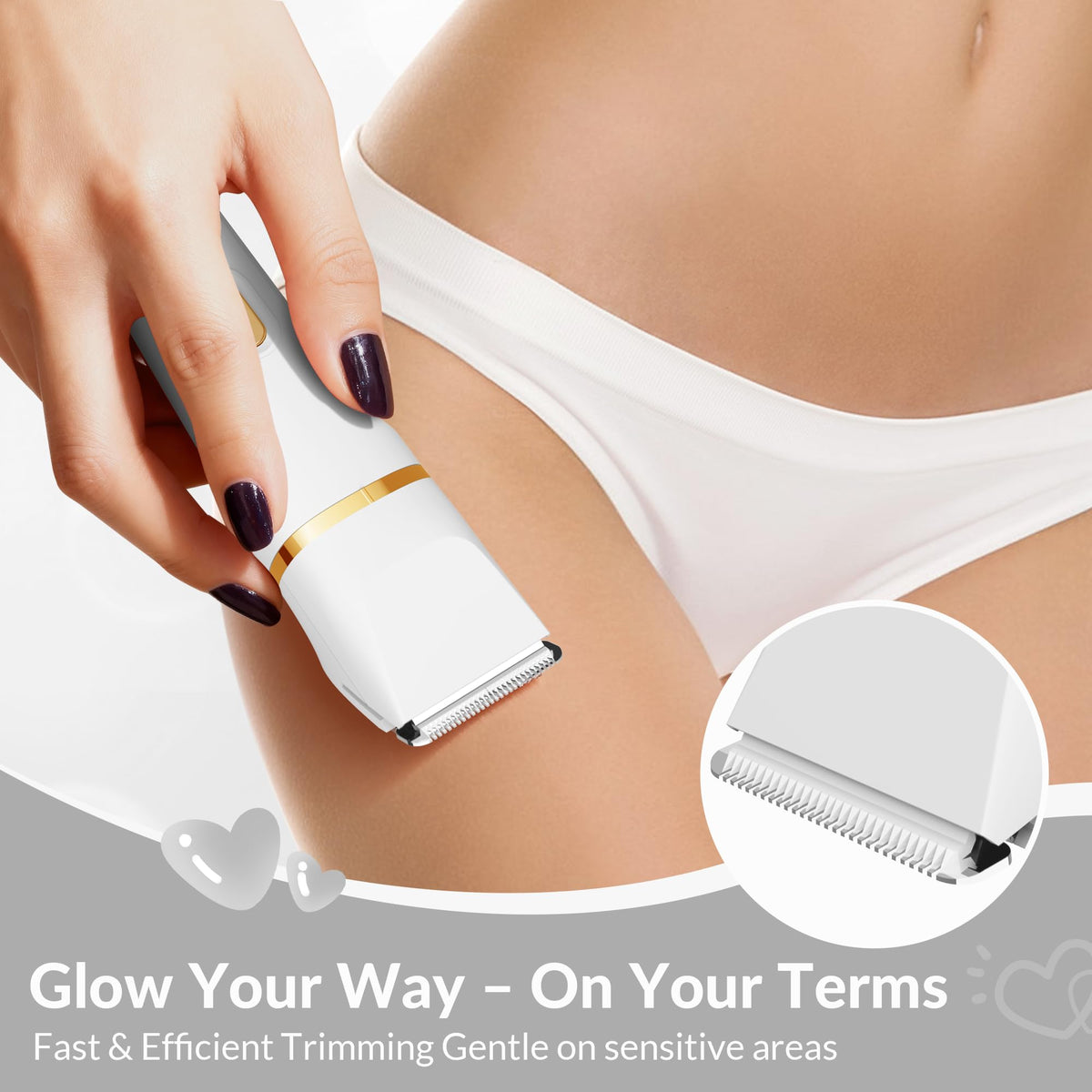 KINGTEE 5 in 1 Electric Bikini Trimmer for Women IPX7 - KINGTEE Official Imagery - 6