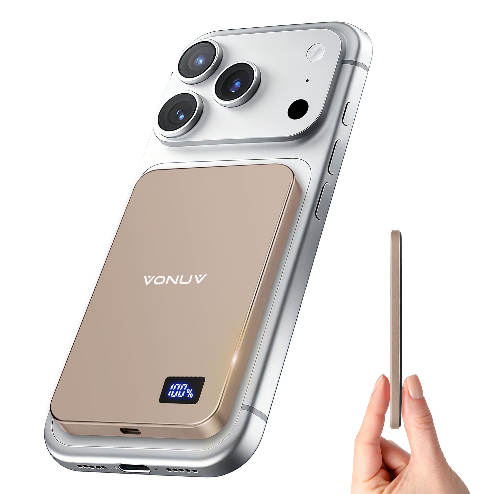 VONUV Magnetic Portable Charger 5000mAh, 15W Ultra Slim Wireless Portable Charge - VONUV Official Product View 7