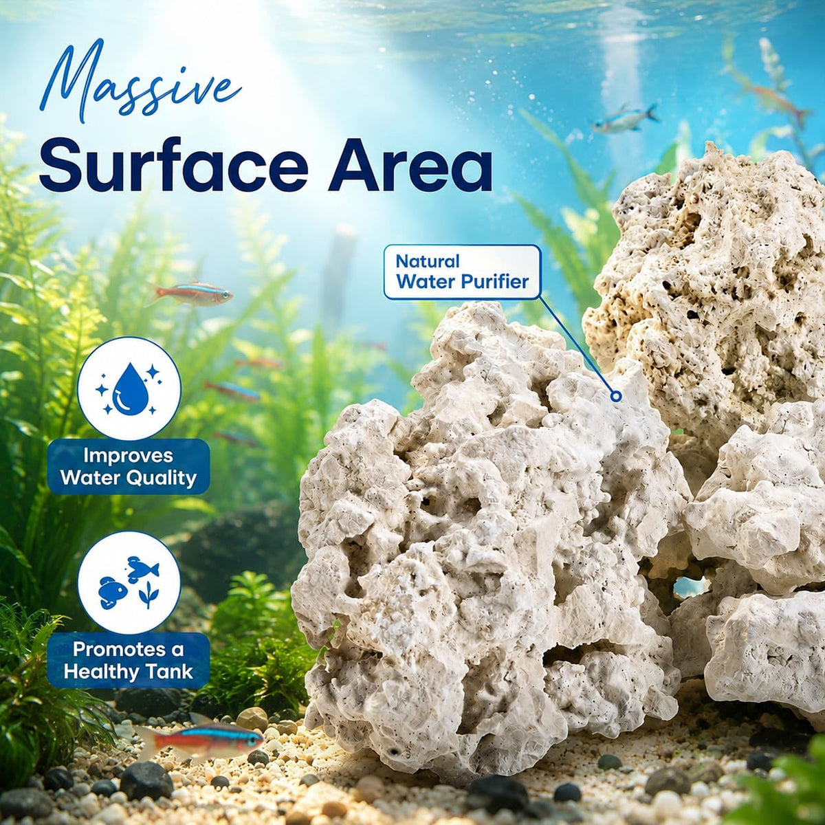 8 lbs Aquarium Holey Rocks White Coral Ornament for - Eorbow Official Imagery - 5
