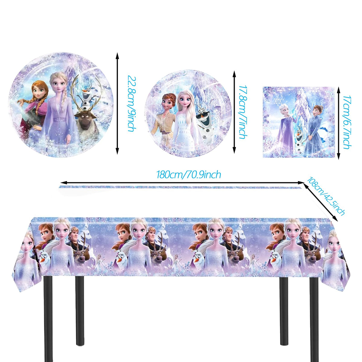 90 Psc Frozen Birthday Party Supplies Set Pink Theme with - JYHFY Official Imagery - 3