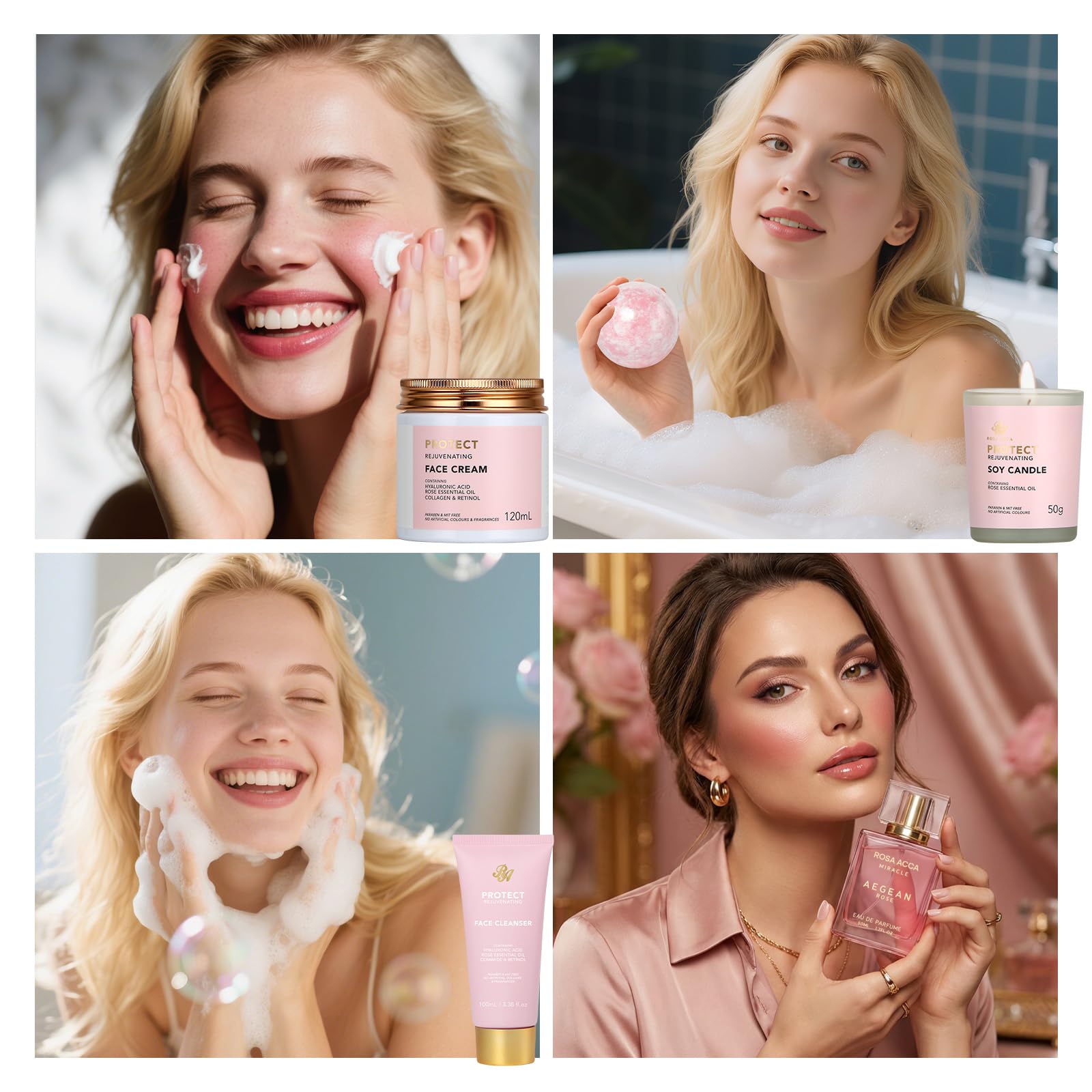 Gifts for Women, Gifts Basket for Women, 25 Pcs Rose Bath &amp; - RA ROSA ACCA