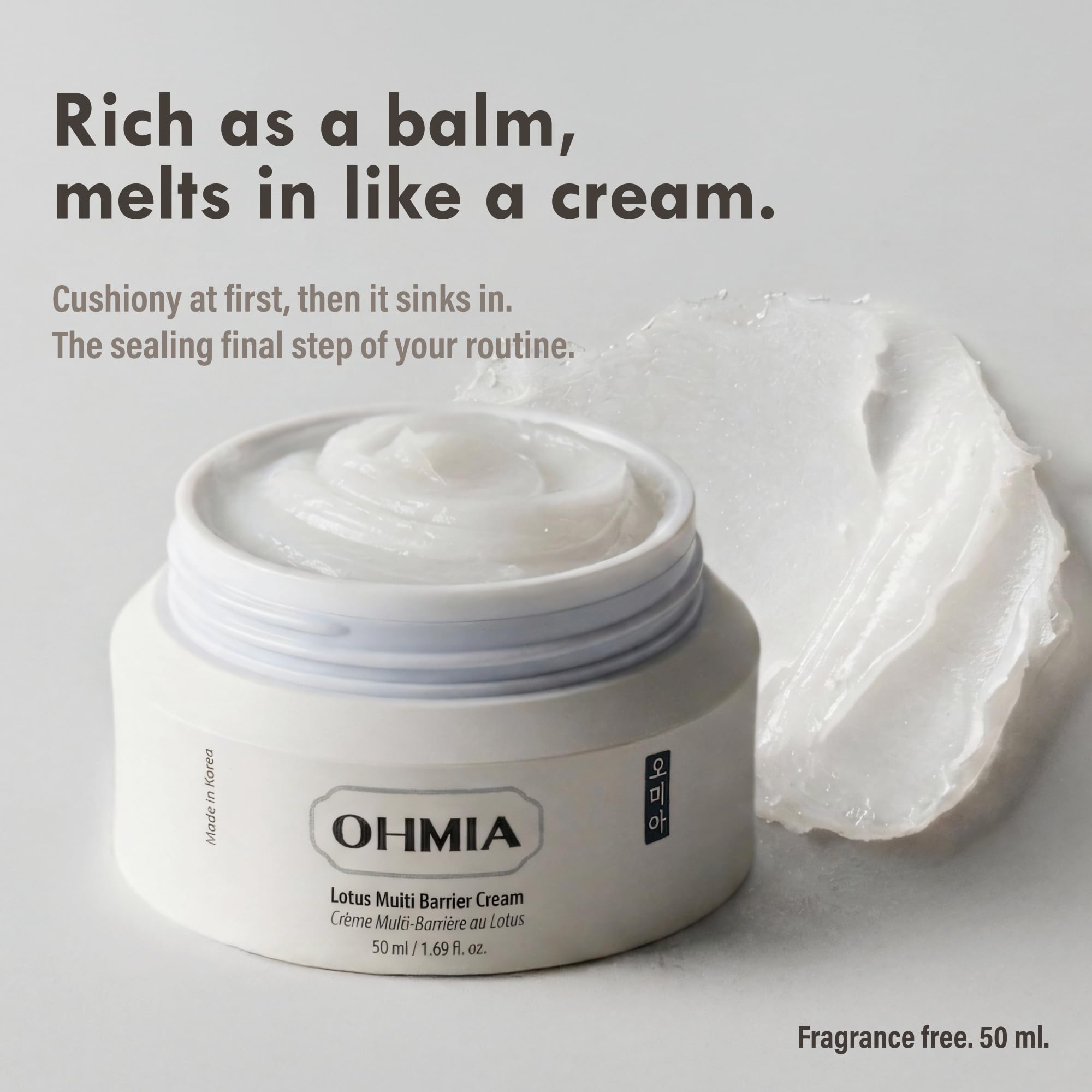 OHMIA Korean Moisturizer for Face - Lotus Multi Barrier Cream for Dry & Se - OHMIA Official Product View 3