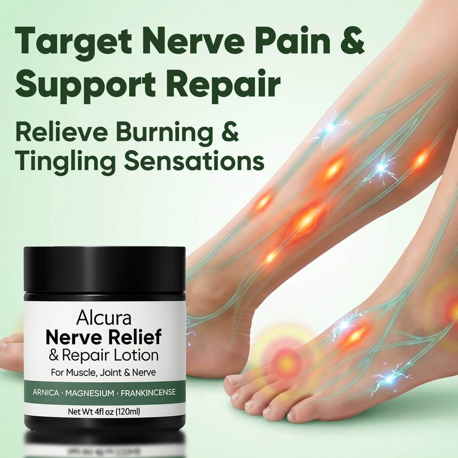 Peehss Alcura Nerve Cream – Neuropathy Lotion with Arnica & Magnesium, 4 oz